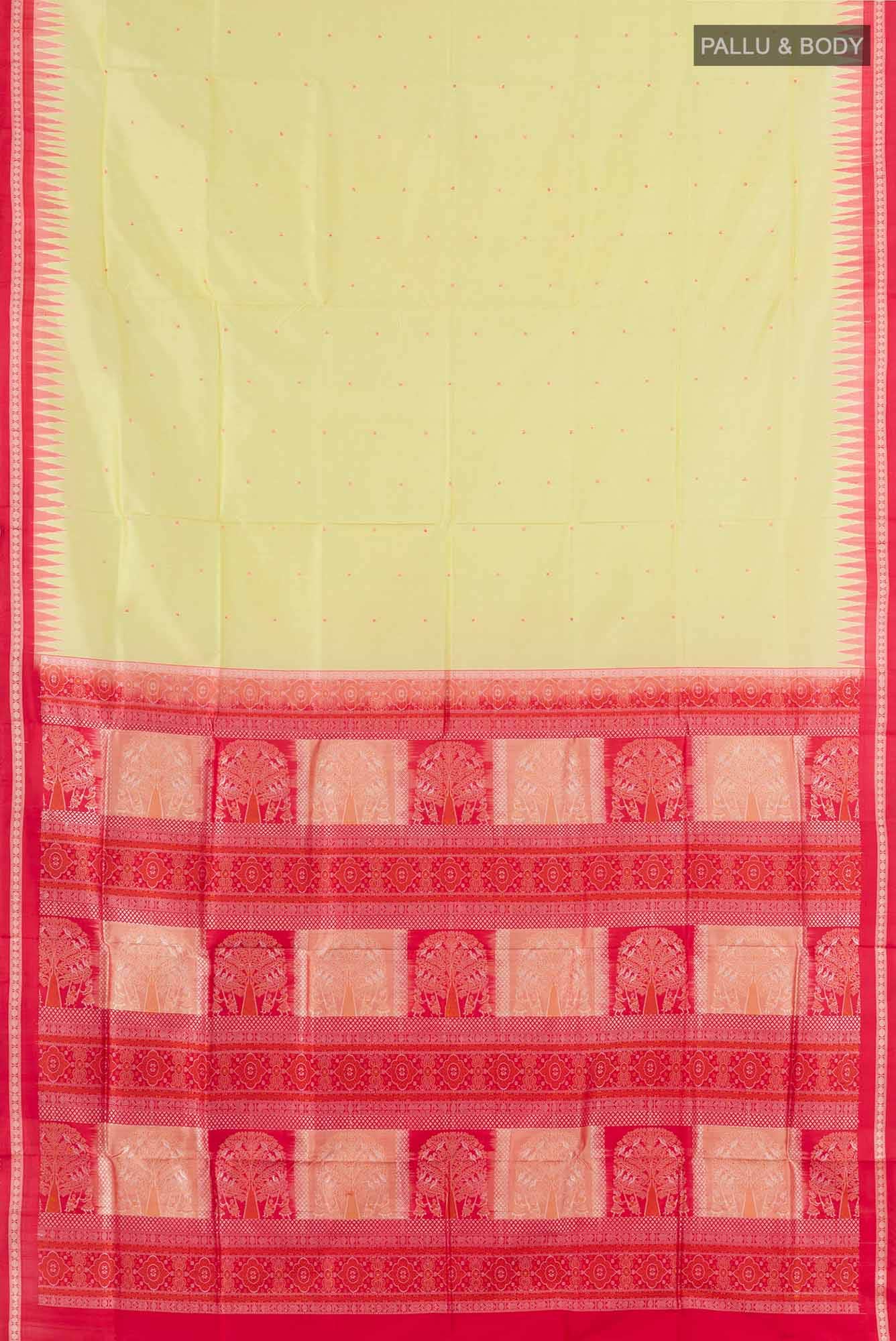 Beige Orissa Silk Saree - Image 4