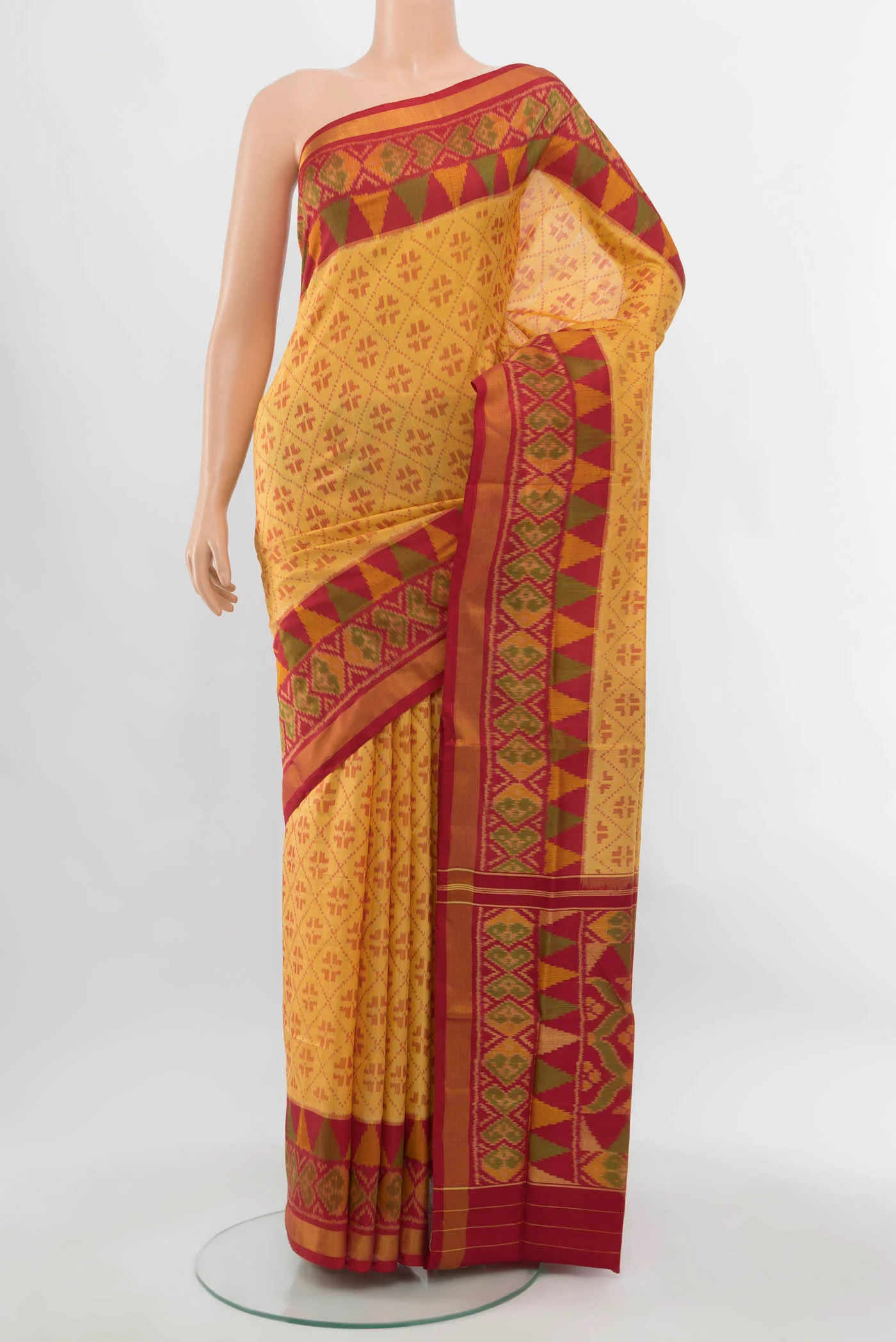 Yellow Rajkot Patola Silk Saree