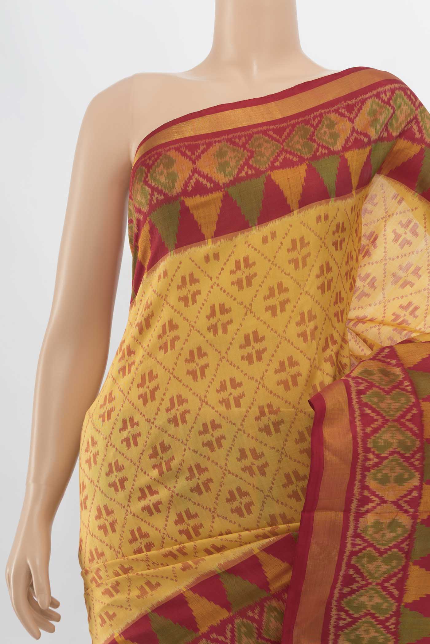 Yellow Rajkot Patola Silk Saree - Image 2