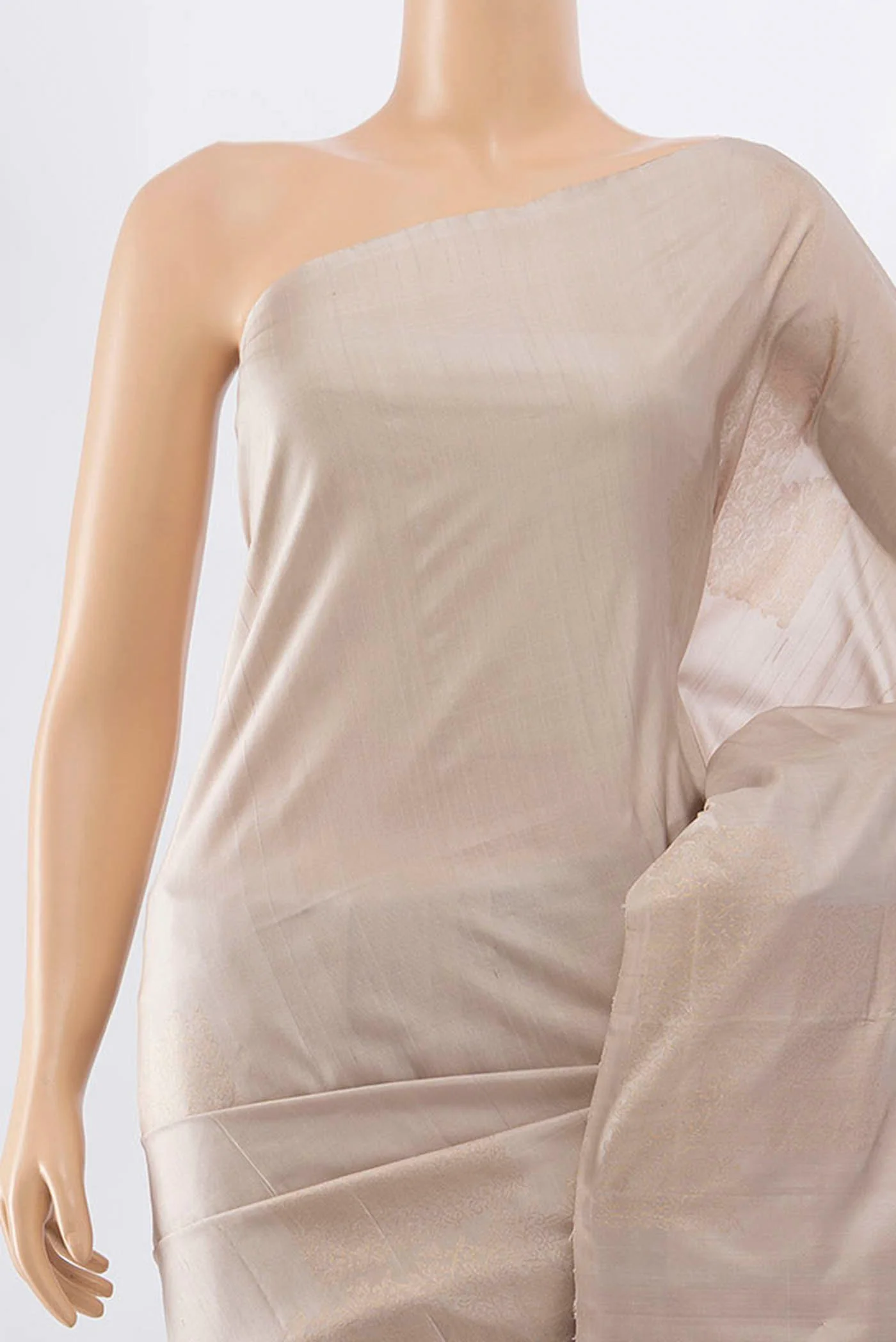 Beige Soft Silk Saree - Image 2