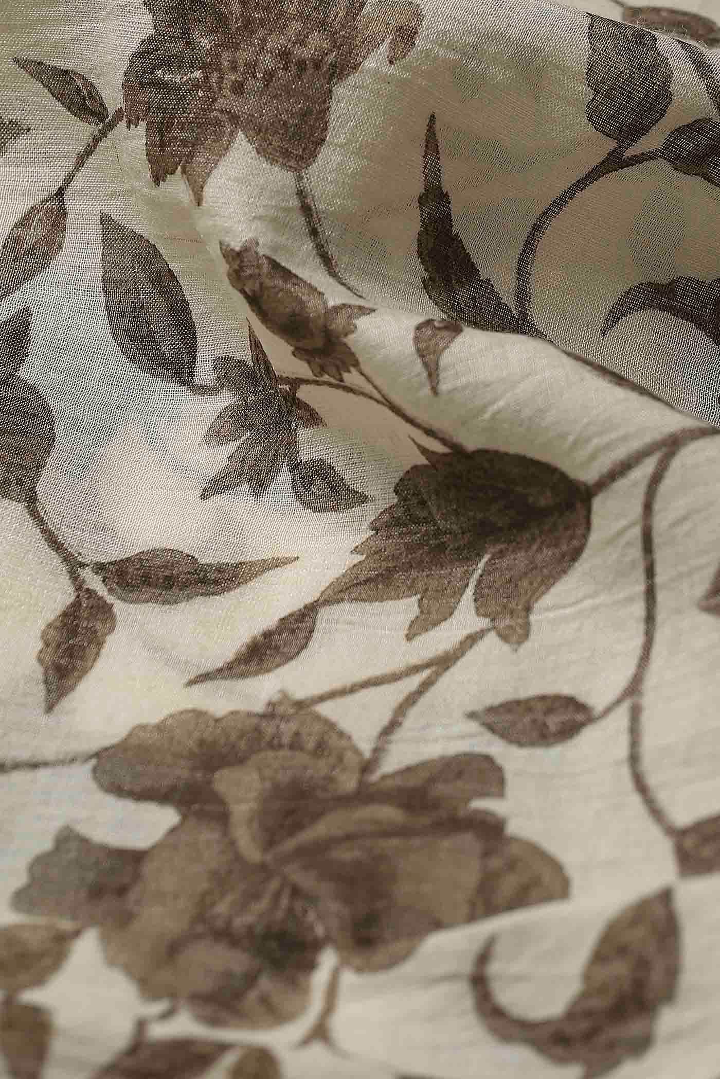Beige Tussar Saree - Image 3