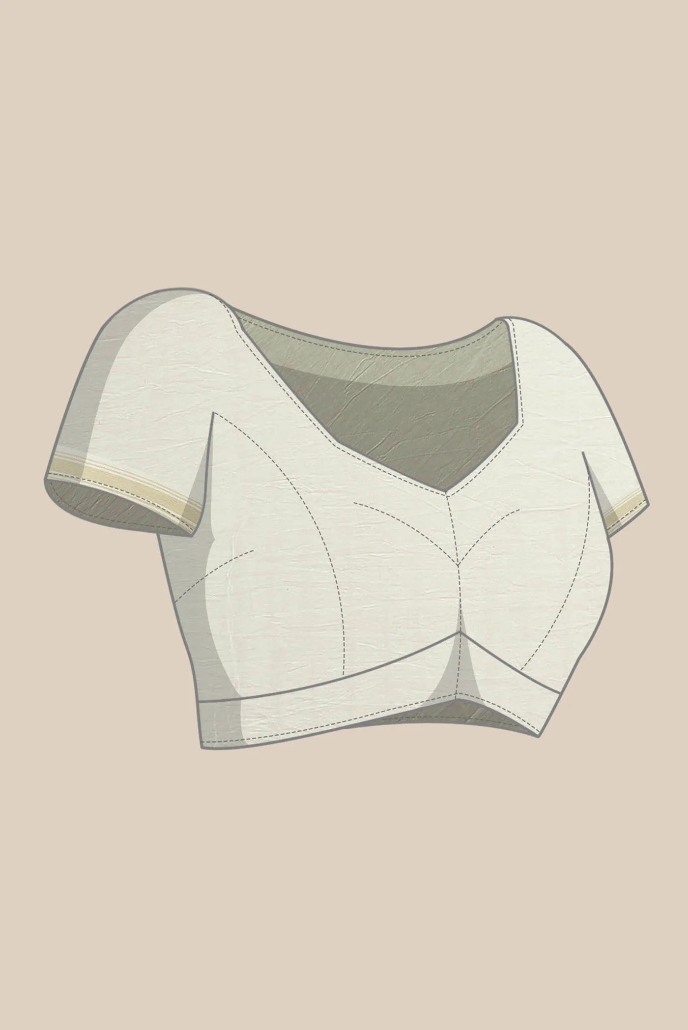 Beige Tussar Saree - Image 7