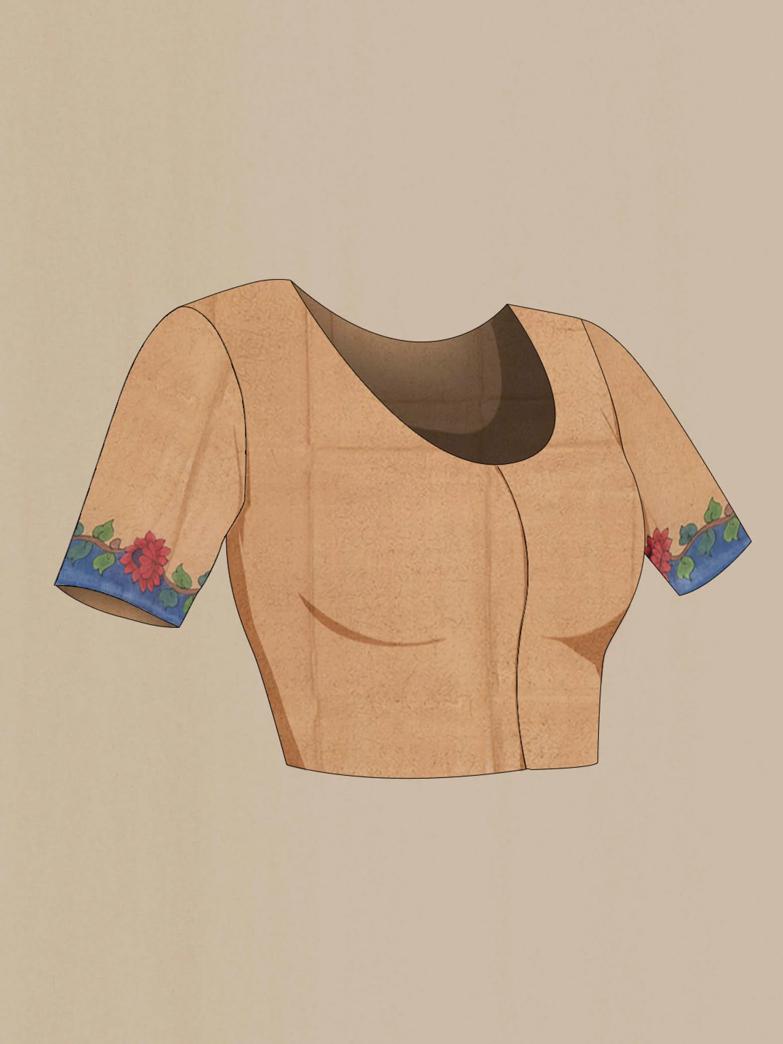 Beige Tussar Silk Saree - Image 4