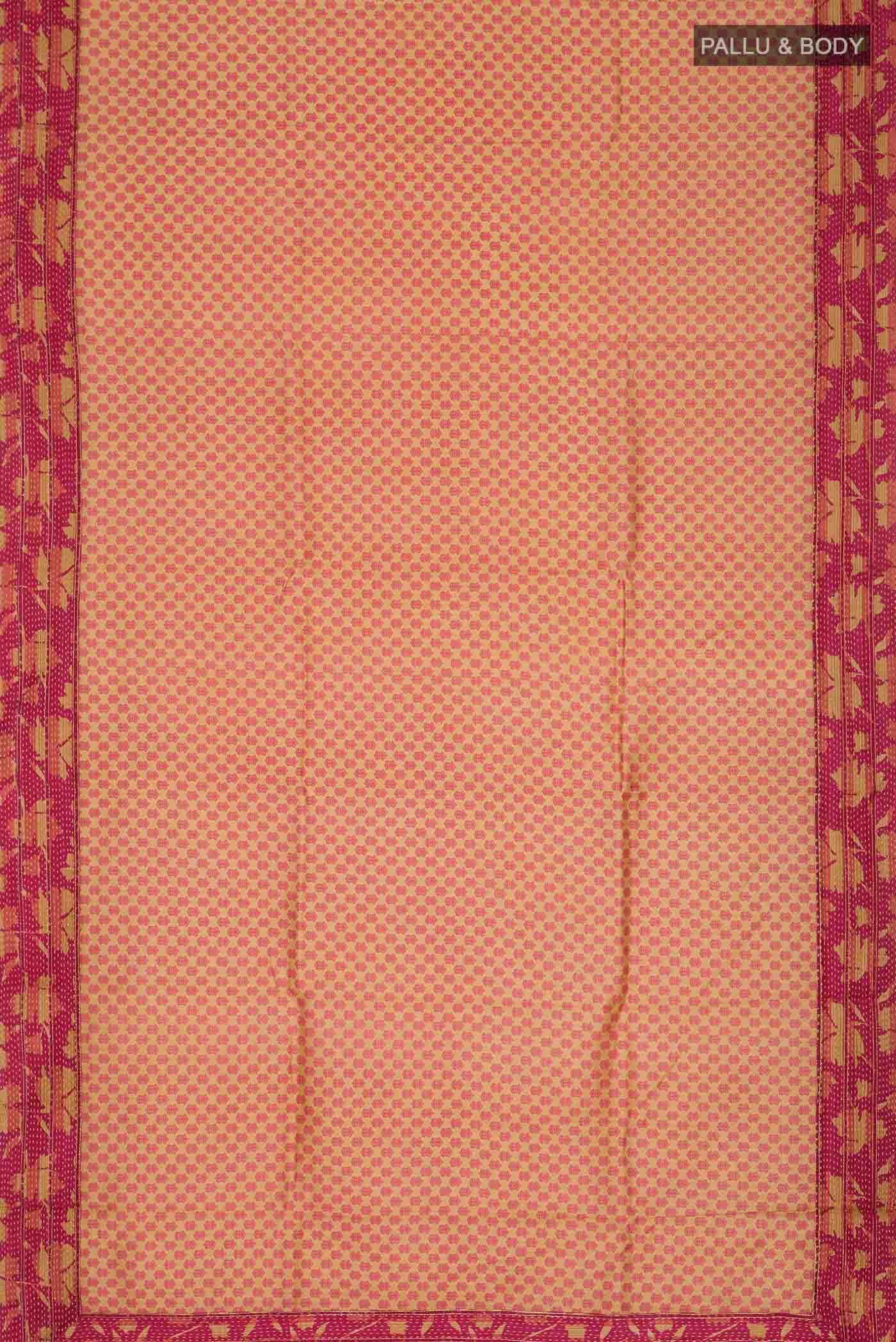 Beige Tussar Silk Saree - Image 3