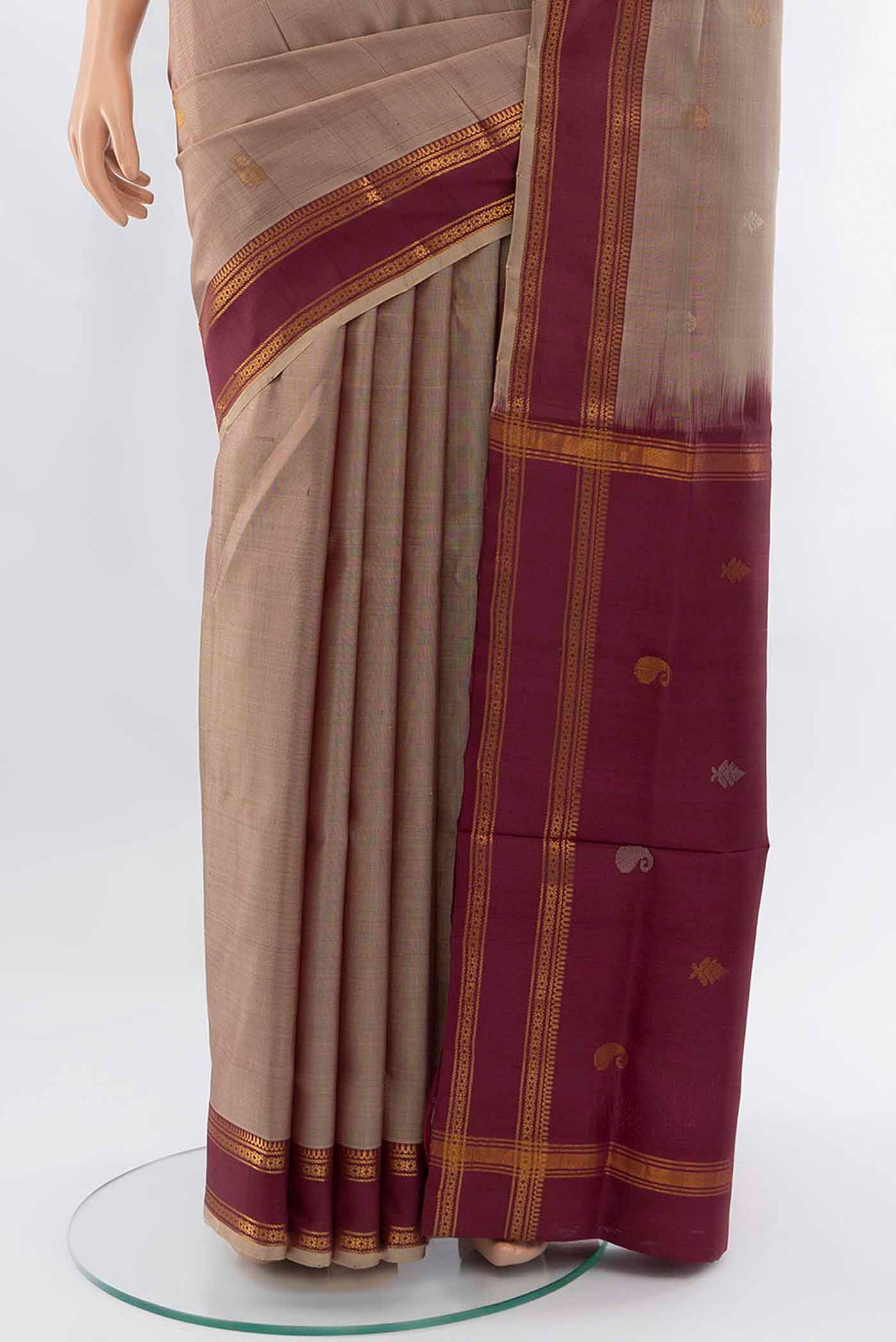 Mauve Uppada Silk Saree - Image 3