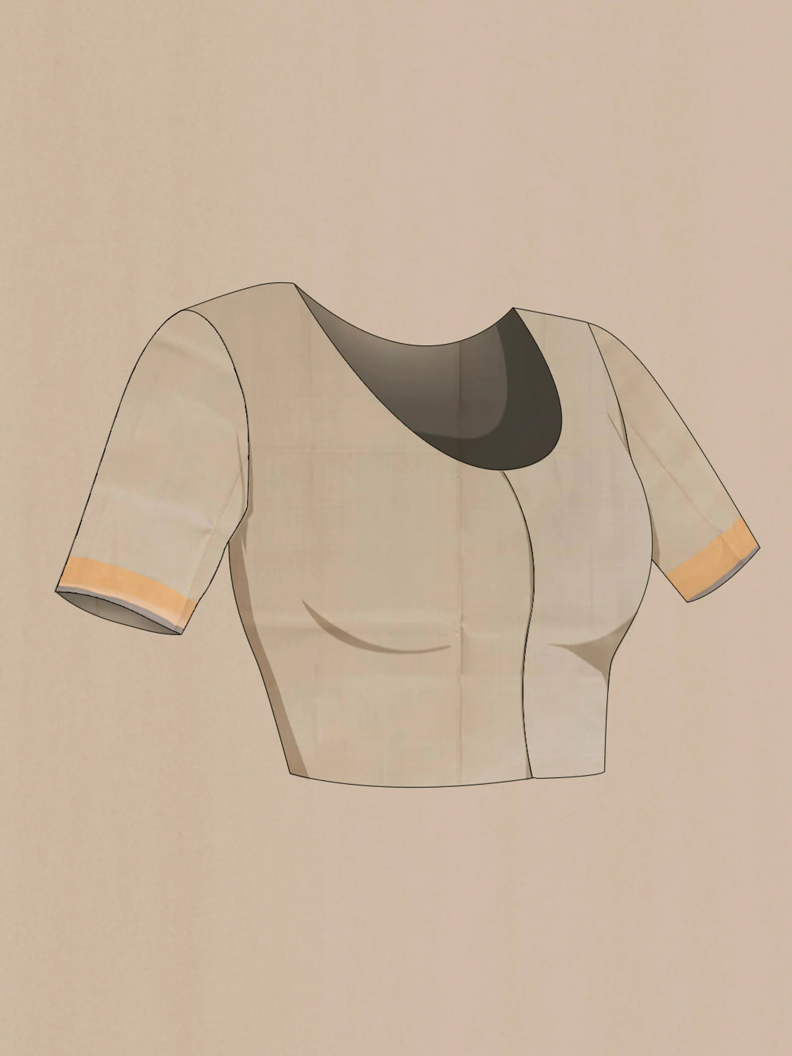 Beige Uppada Silk Saree - Image 4