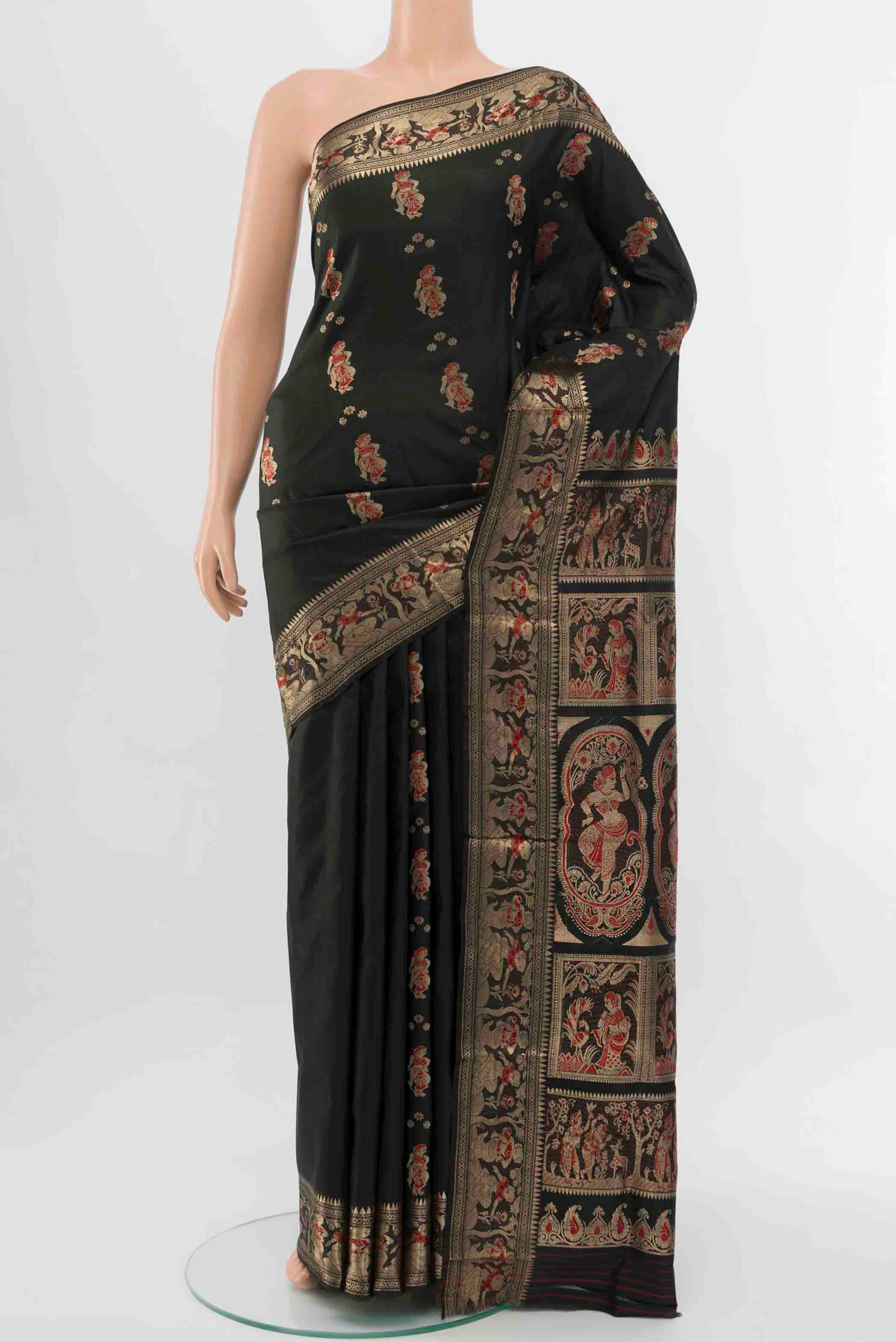 Black Baluchari Silk Saree