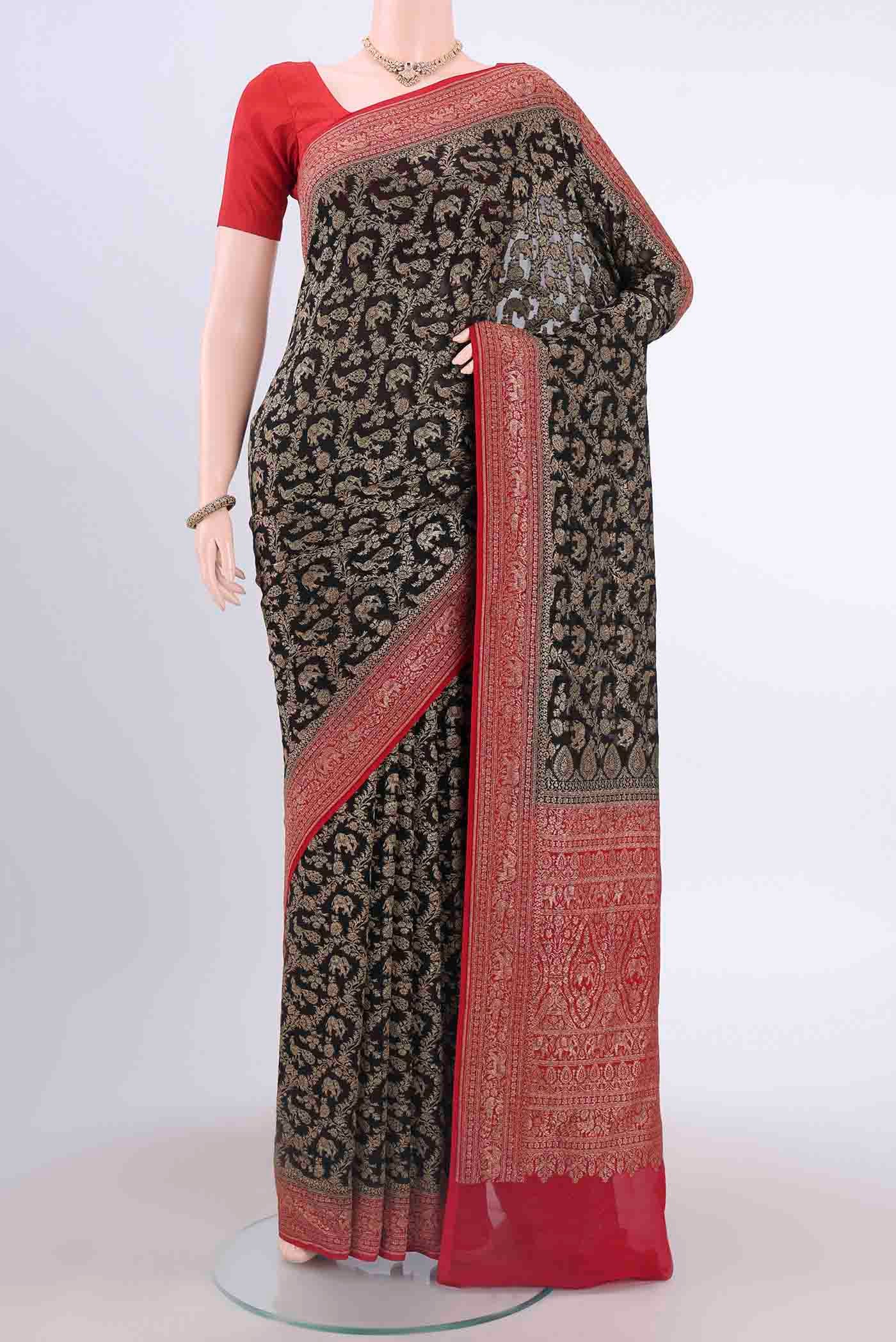 Black Banarasi Georgette Saree