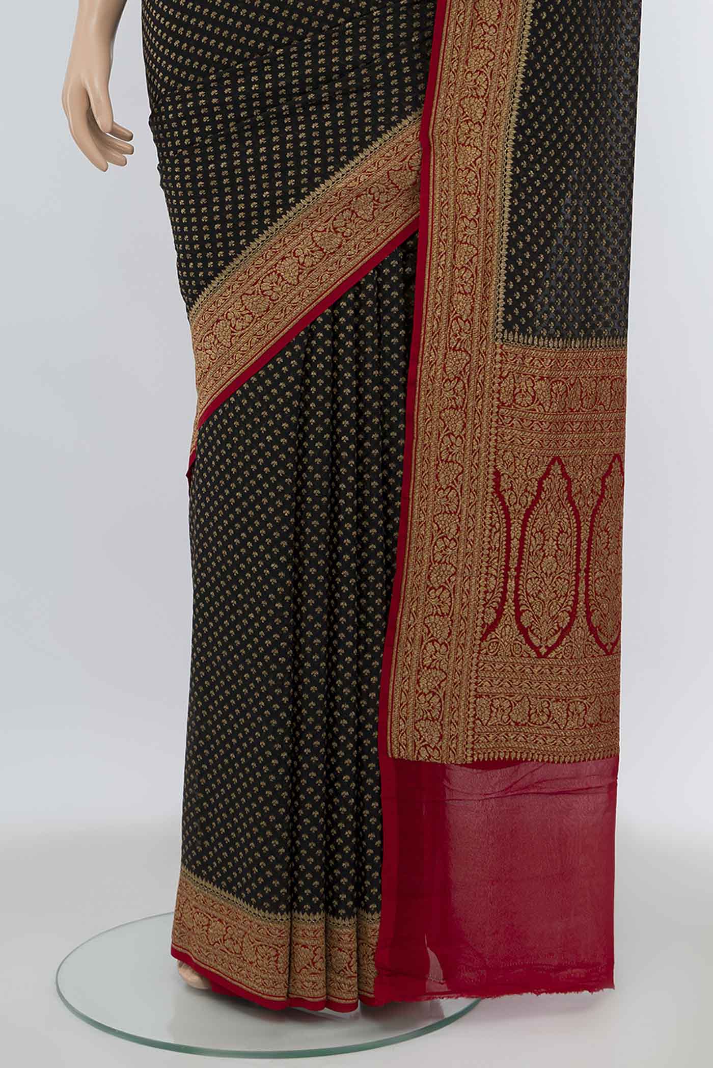 Black Banarasi Georgette Saree - Image 3