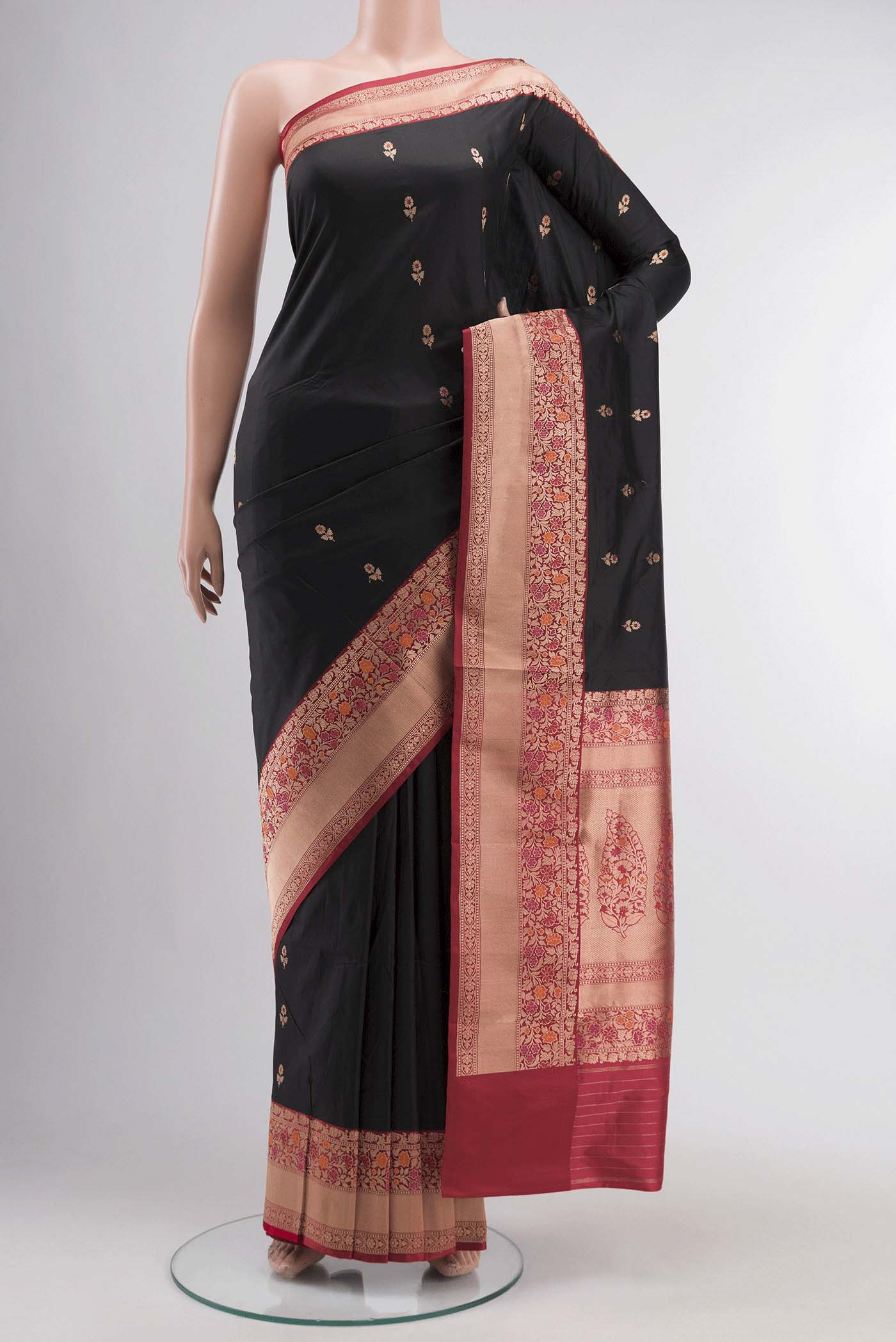 Black Banarasi Katan Silk Saree