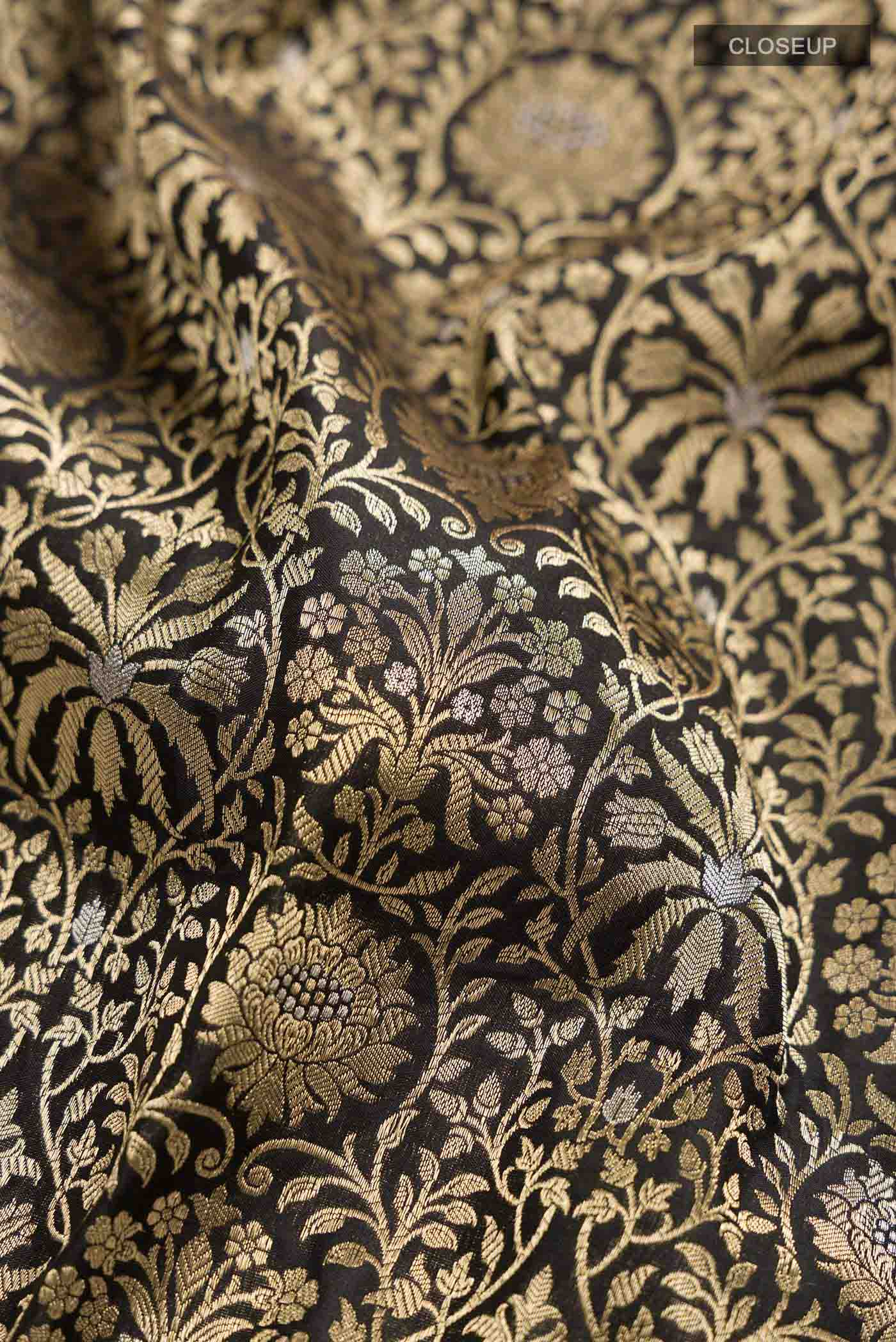 Black Banarasi Silk Saree - Image 2