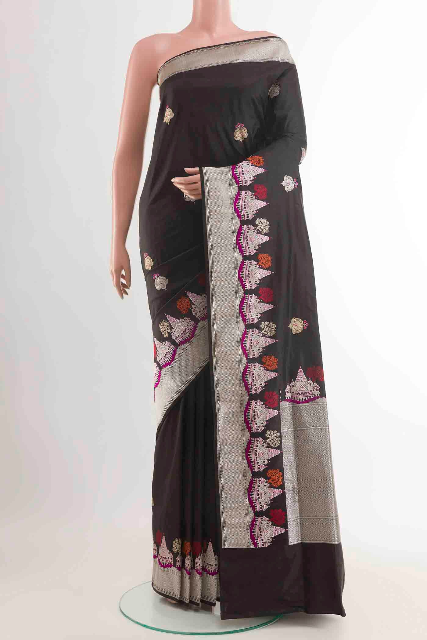 Black Banarasi Silk Saree