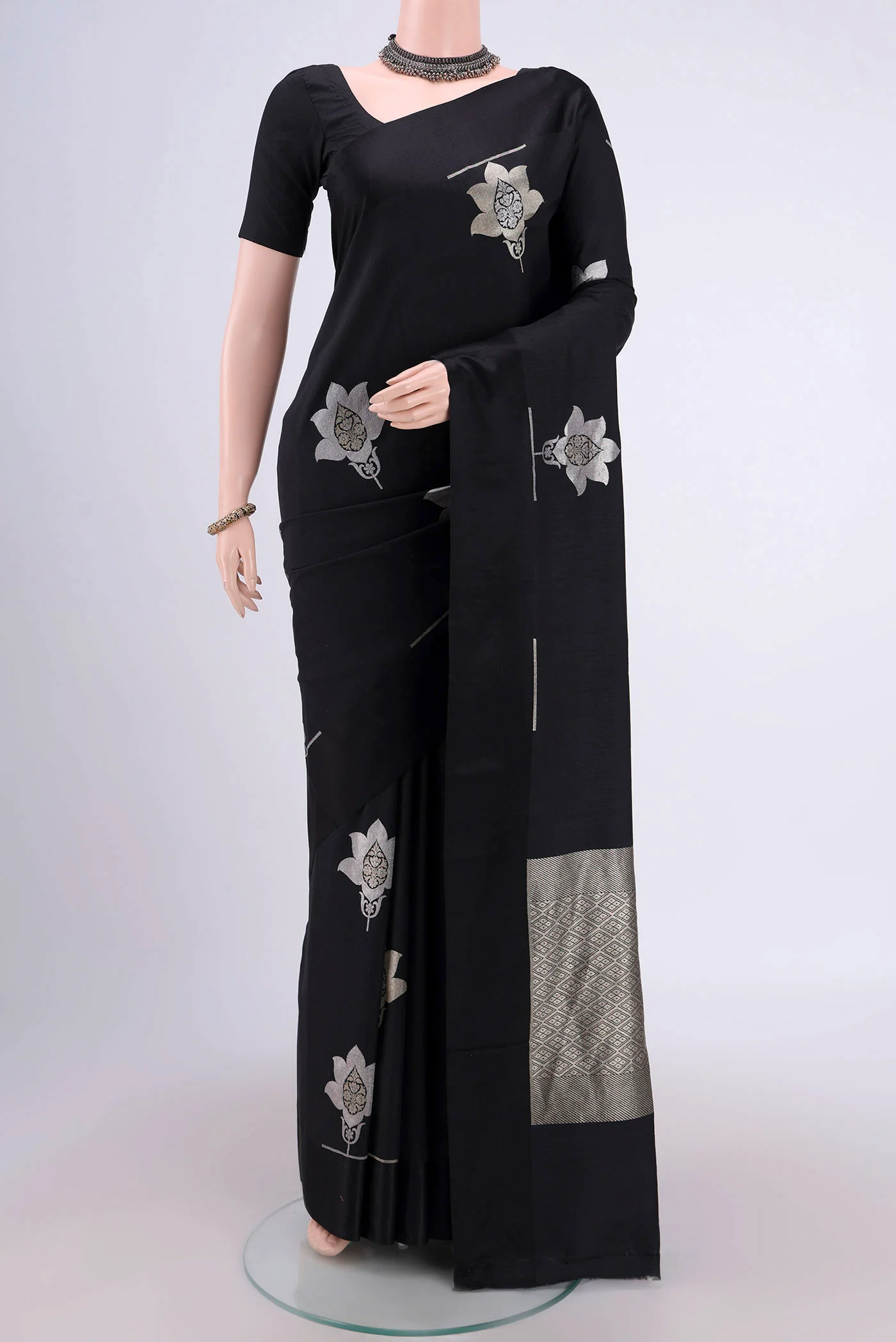 Black Banarasi Silk Saree