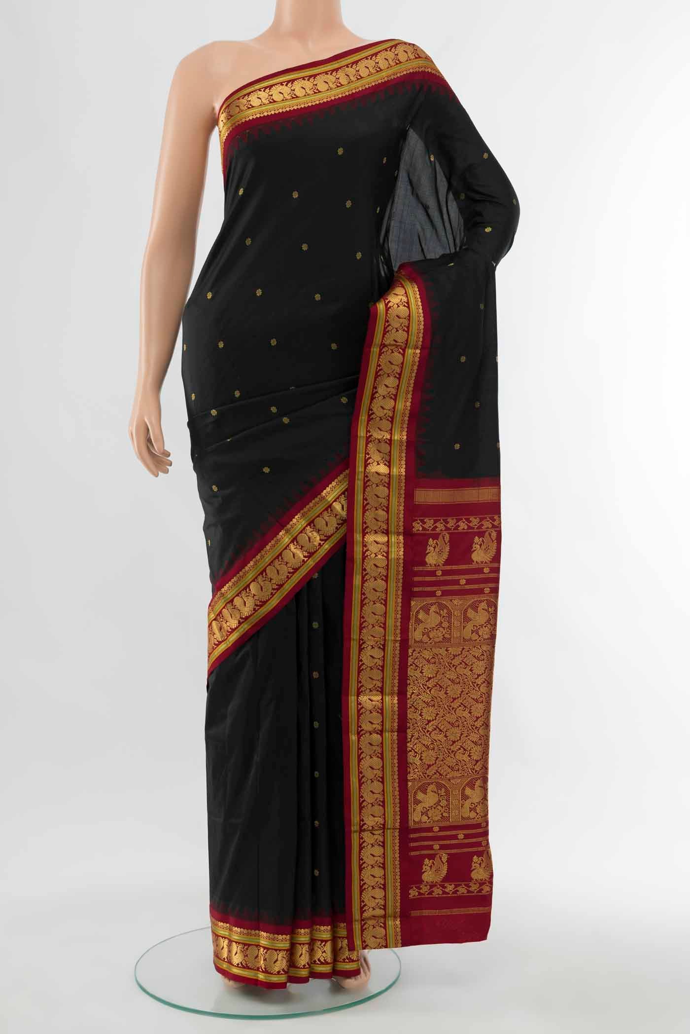Black Bangalore Silk - kadyal Saree