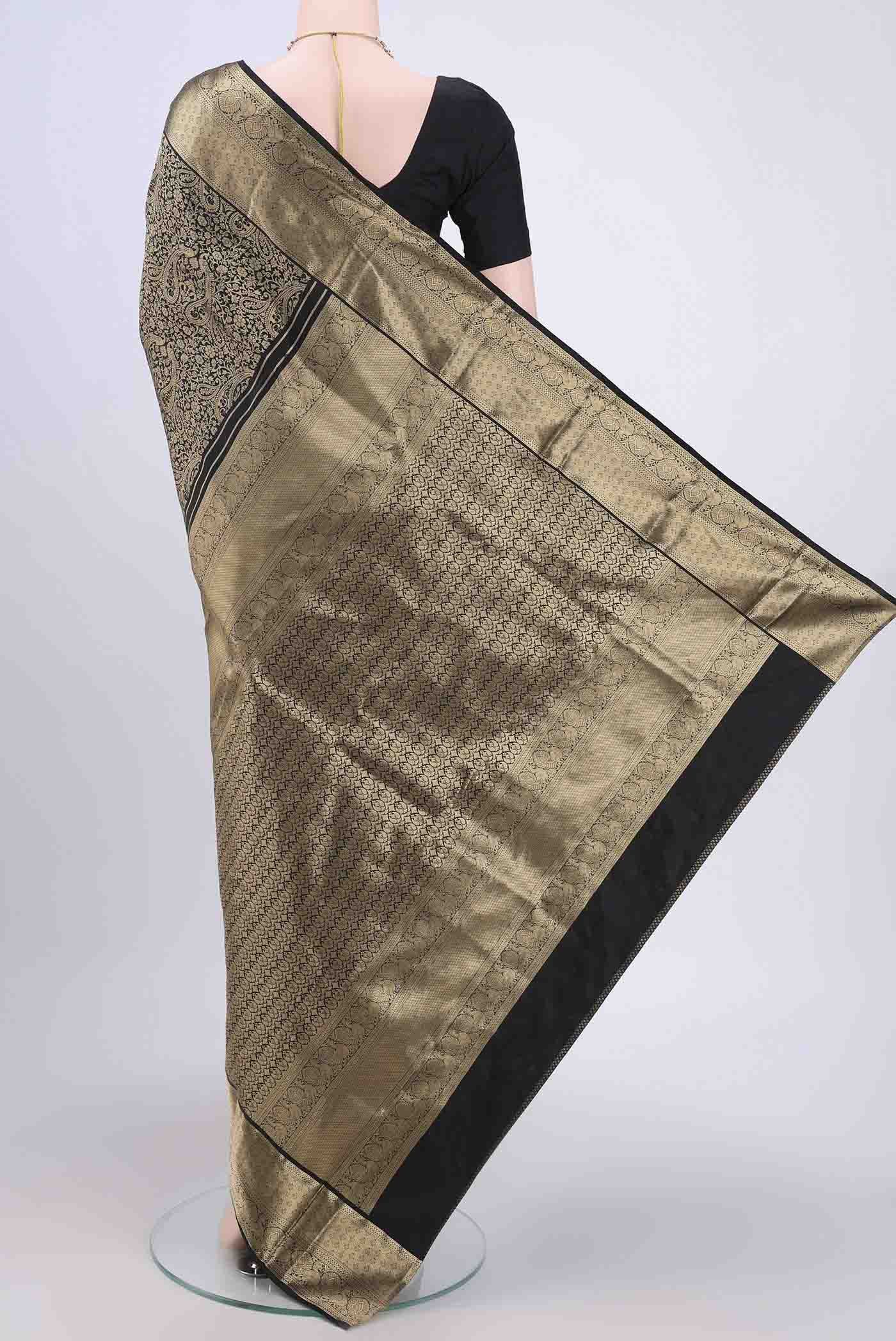 Black Bangalore Silk Saree - Image 3