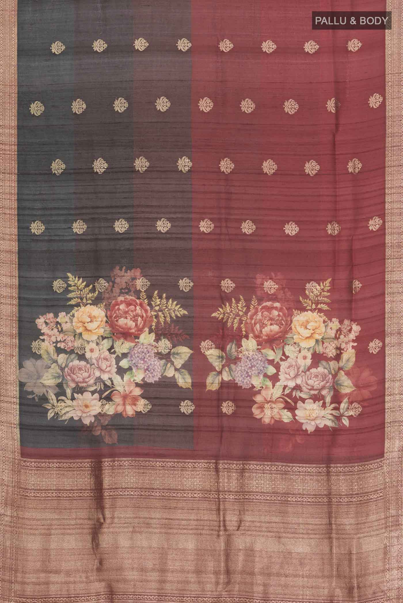 Multi Color Banarasi Tussar Silk Saree - Image 6