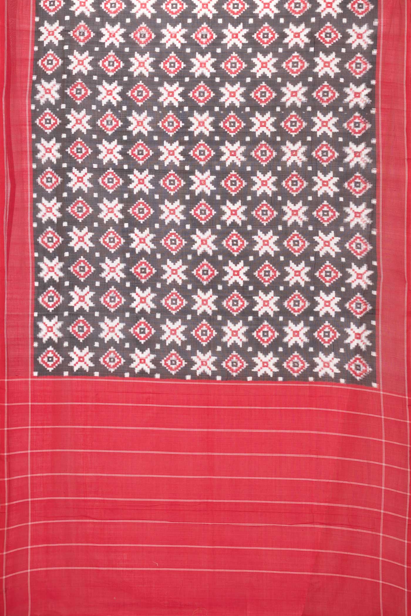 Black Dual Tone Double Ikat Saree - Image 6