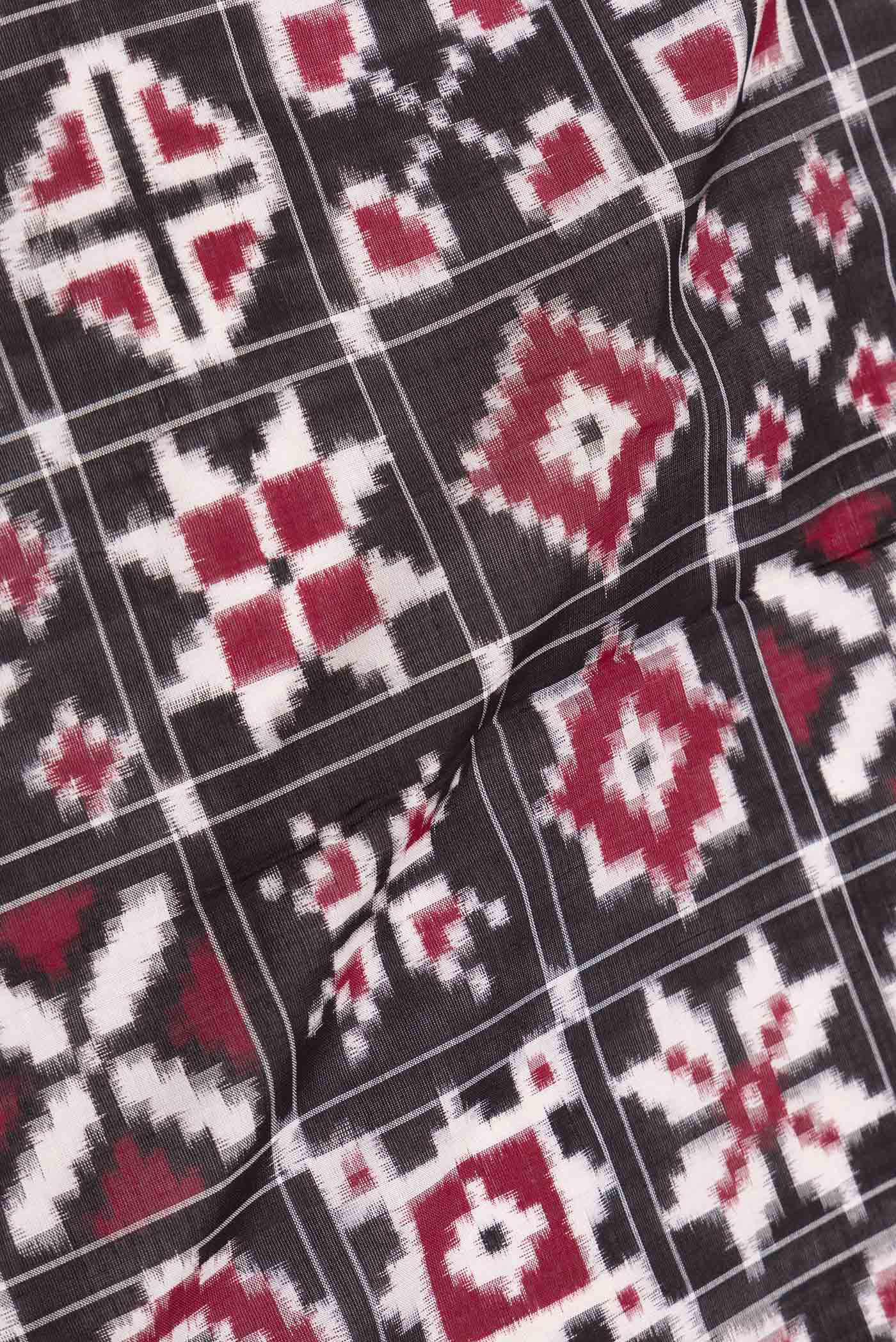 Black Dual Tone Double Ikat Saree - Image 2