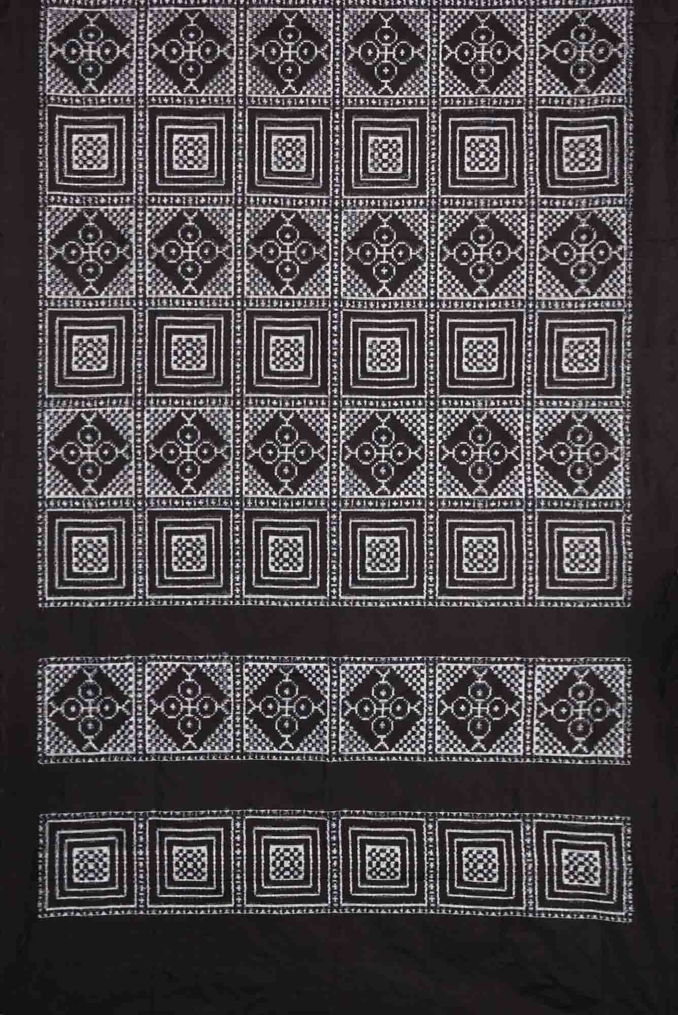Black Dual Tone Double Ikat Saree - Image 4