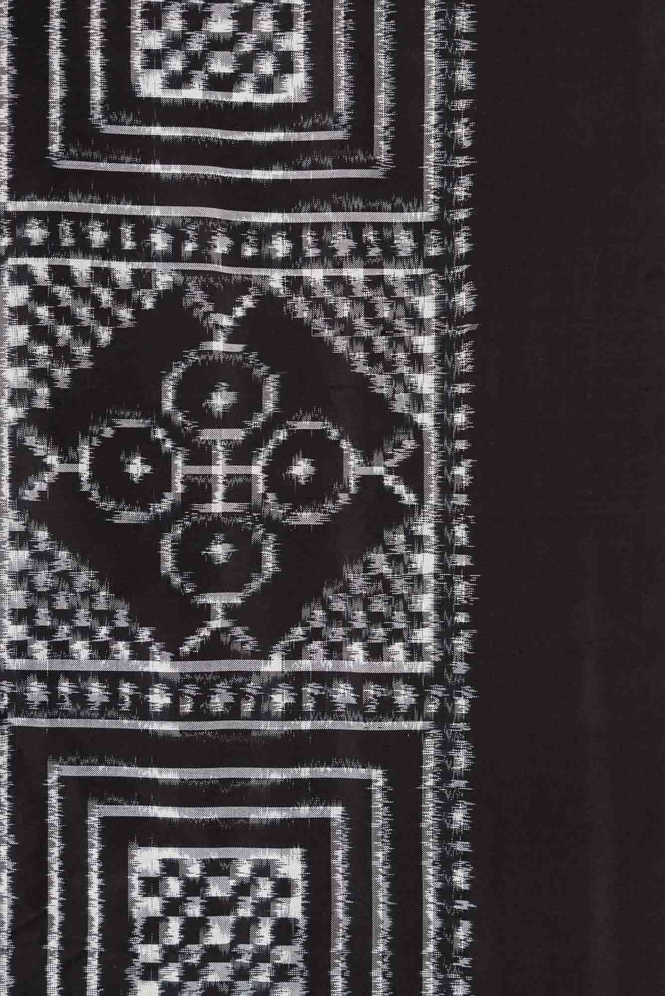 Black Dual Tone Double Ikat Saree - Image 5
