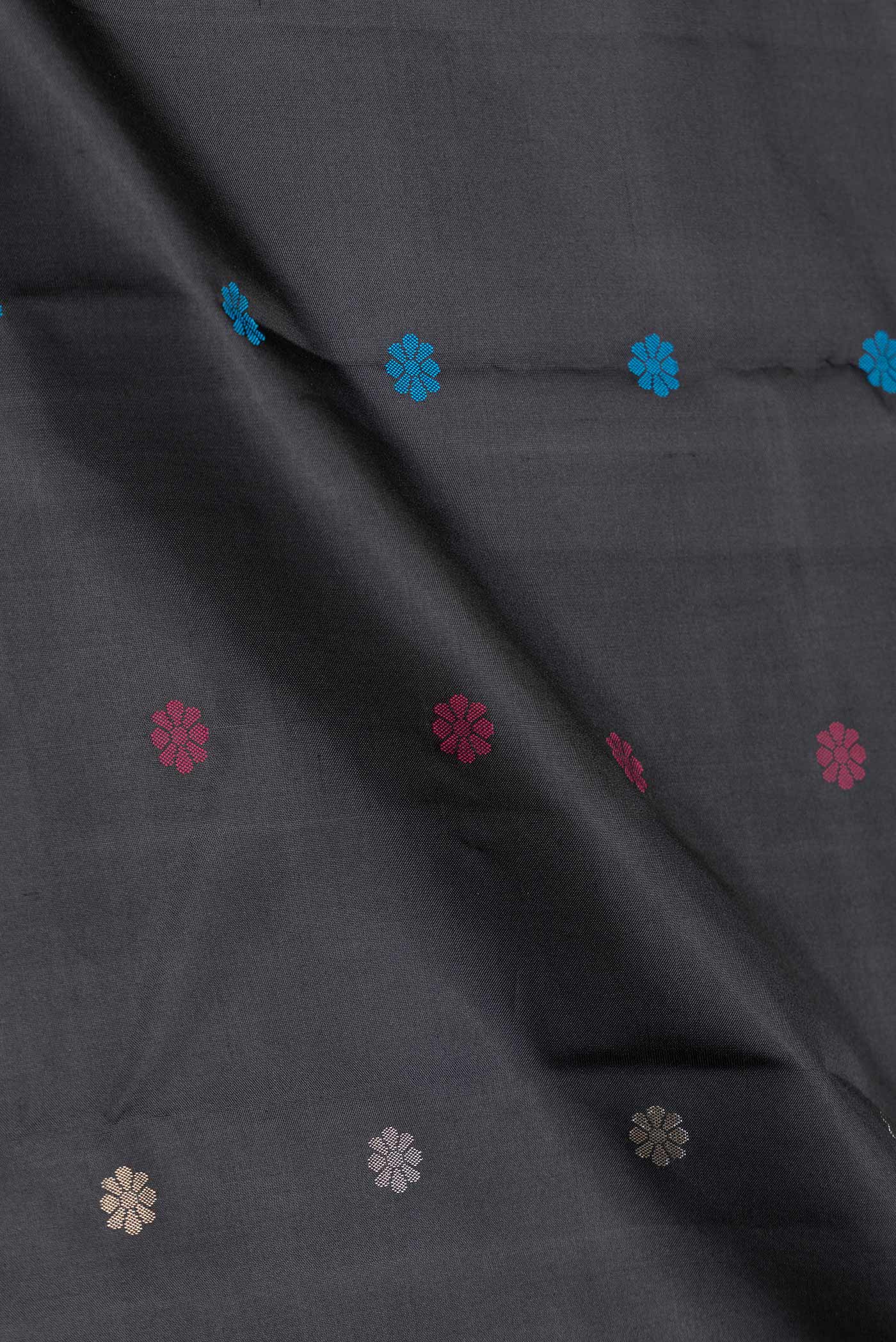 Black Kanchipuram Silk Saree - Image 2