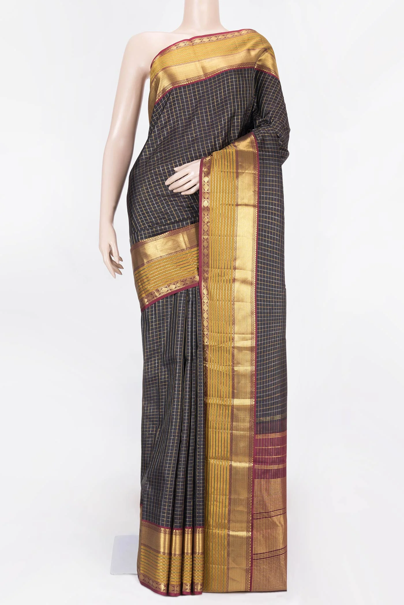 Black Dual Tone Kanchipuram Saree