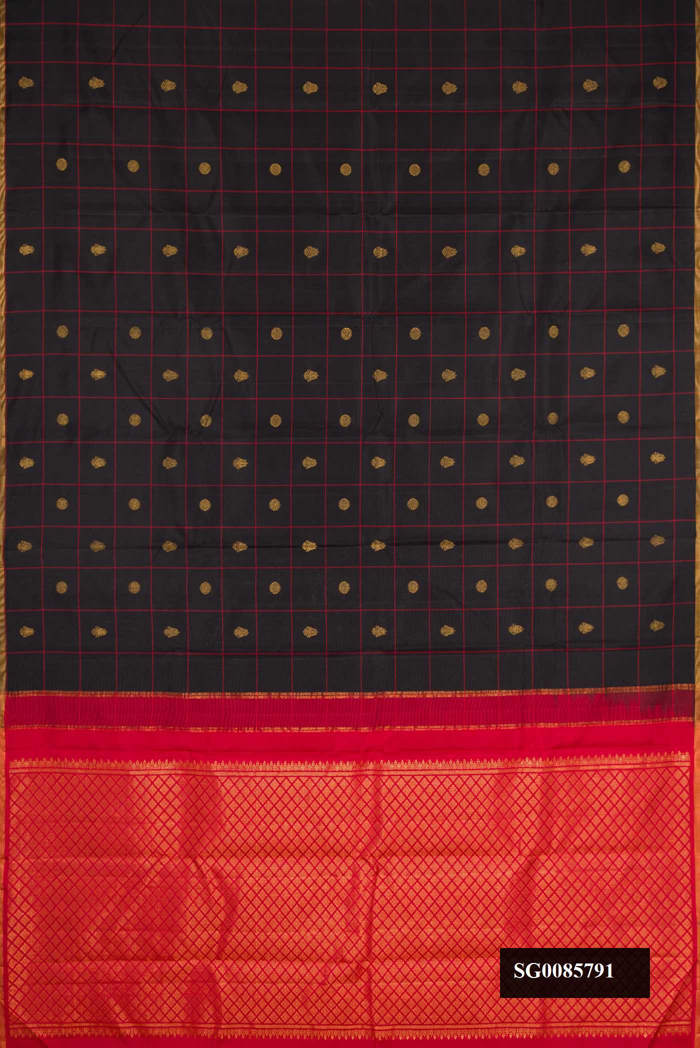 Black Dual Tone Kanchipuram Silk Saree