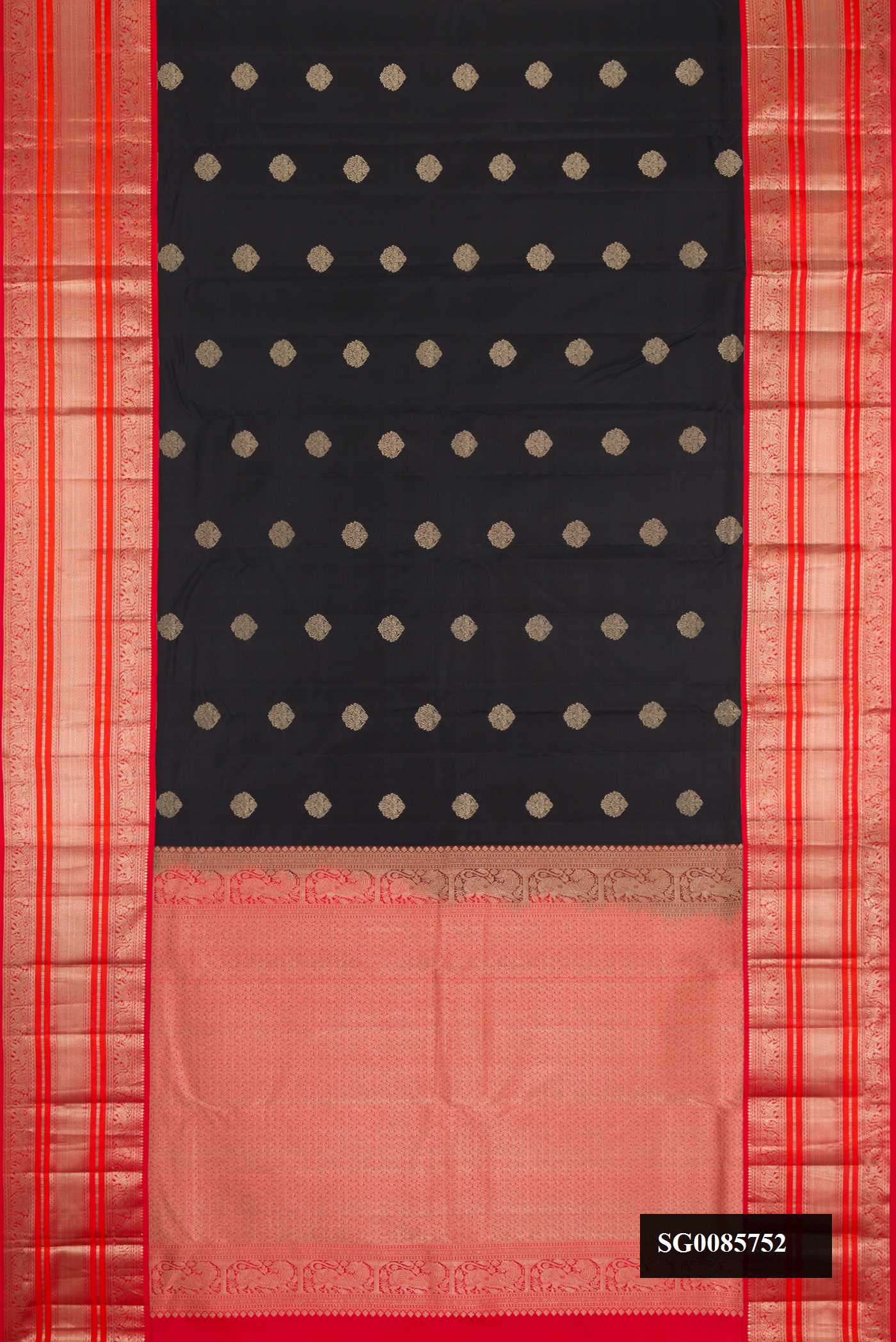 Black Dual Tone Kanchipuram Silk Saree