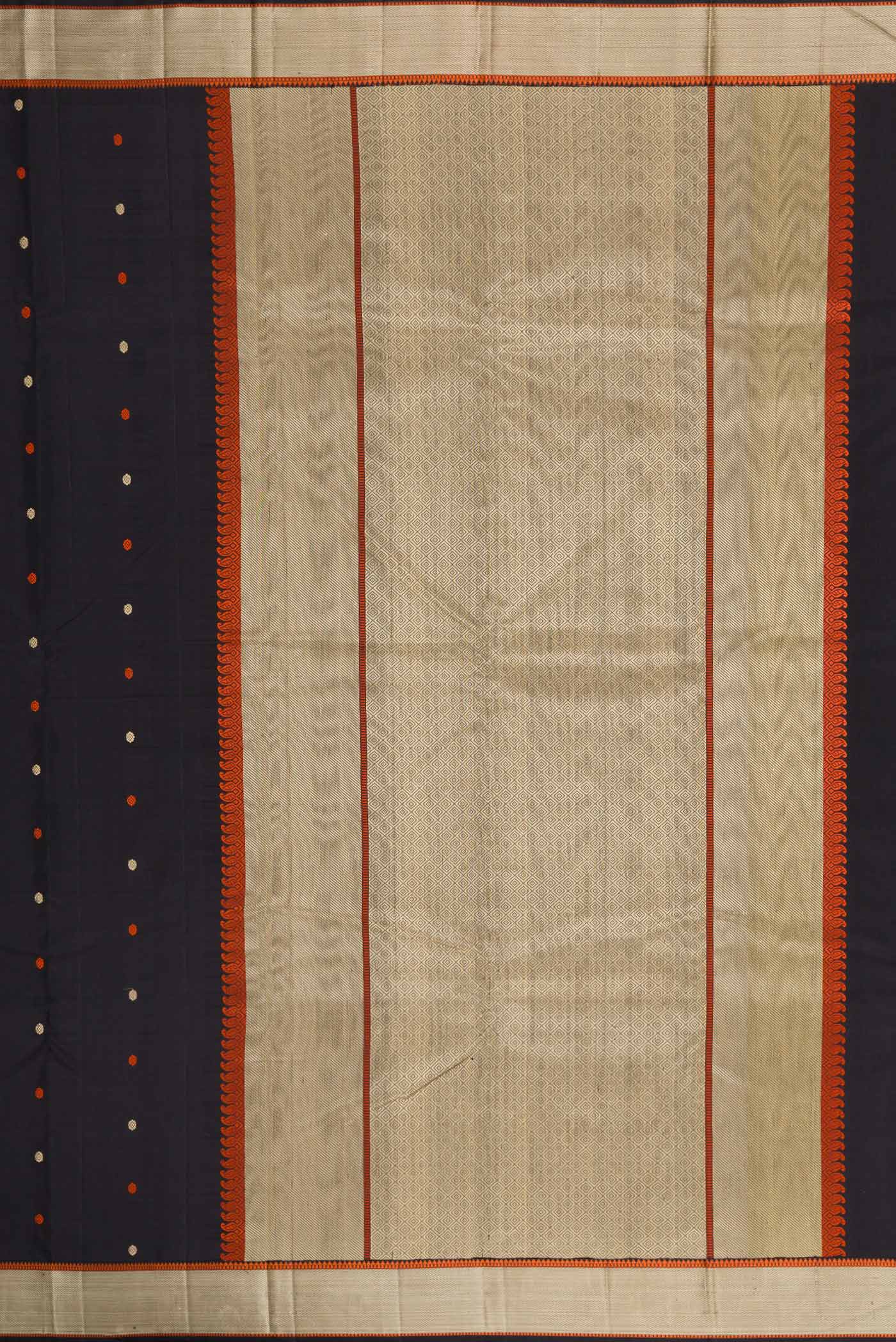 Black Dual Tone Kanjivaram Silk Saree - Image 7