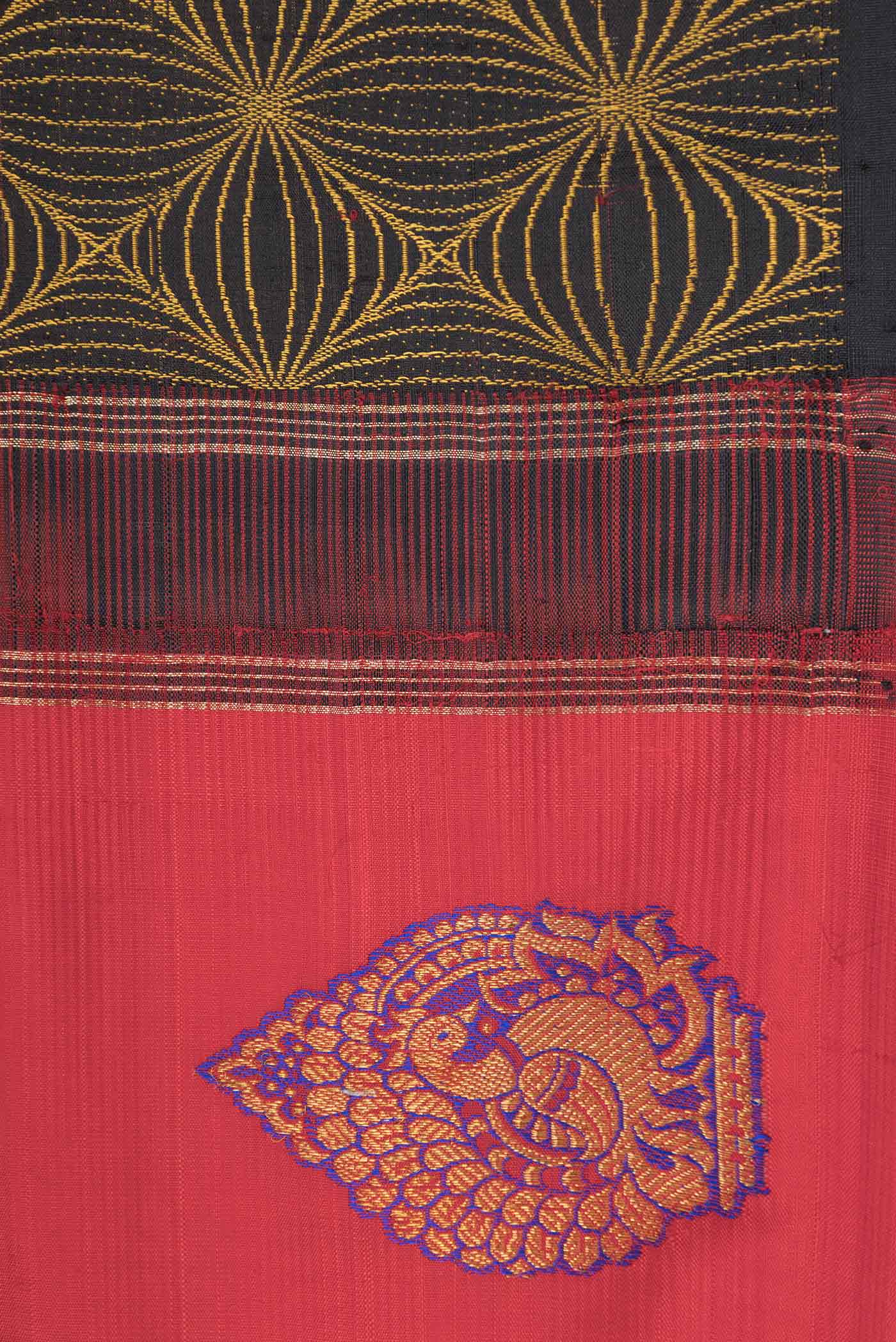 Black Dual Tone Kanjivaram Silk Saree - Image 3