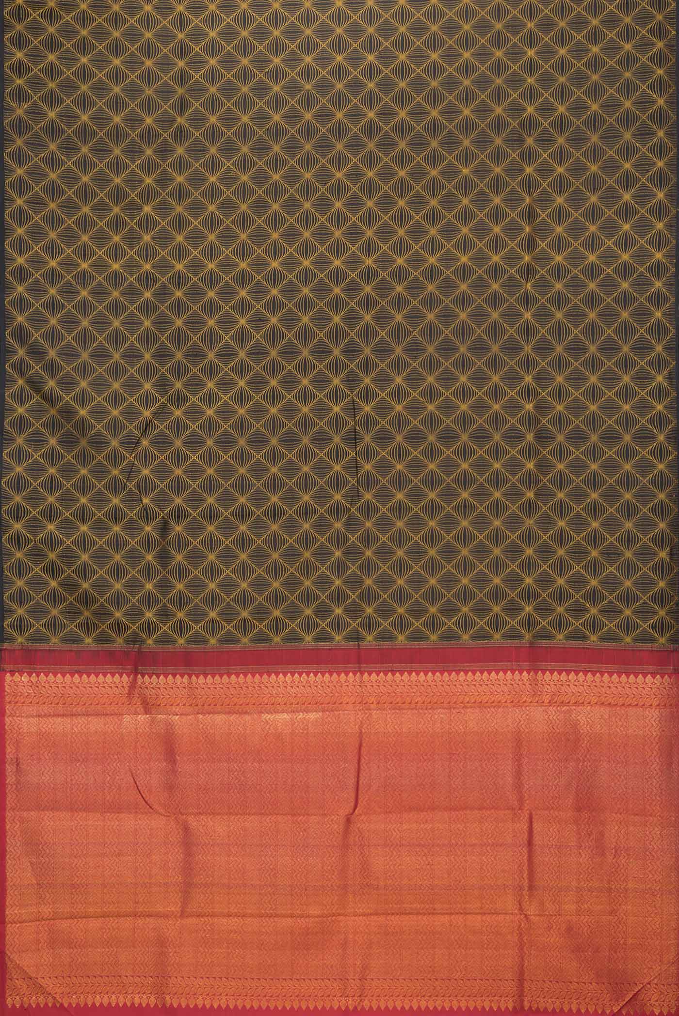 Black Dual Tone Kanjivaram Silk Saree - Image 6