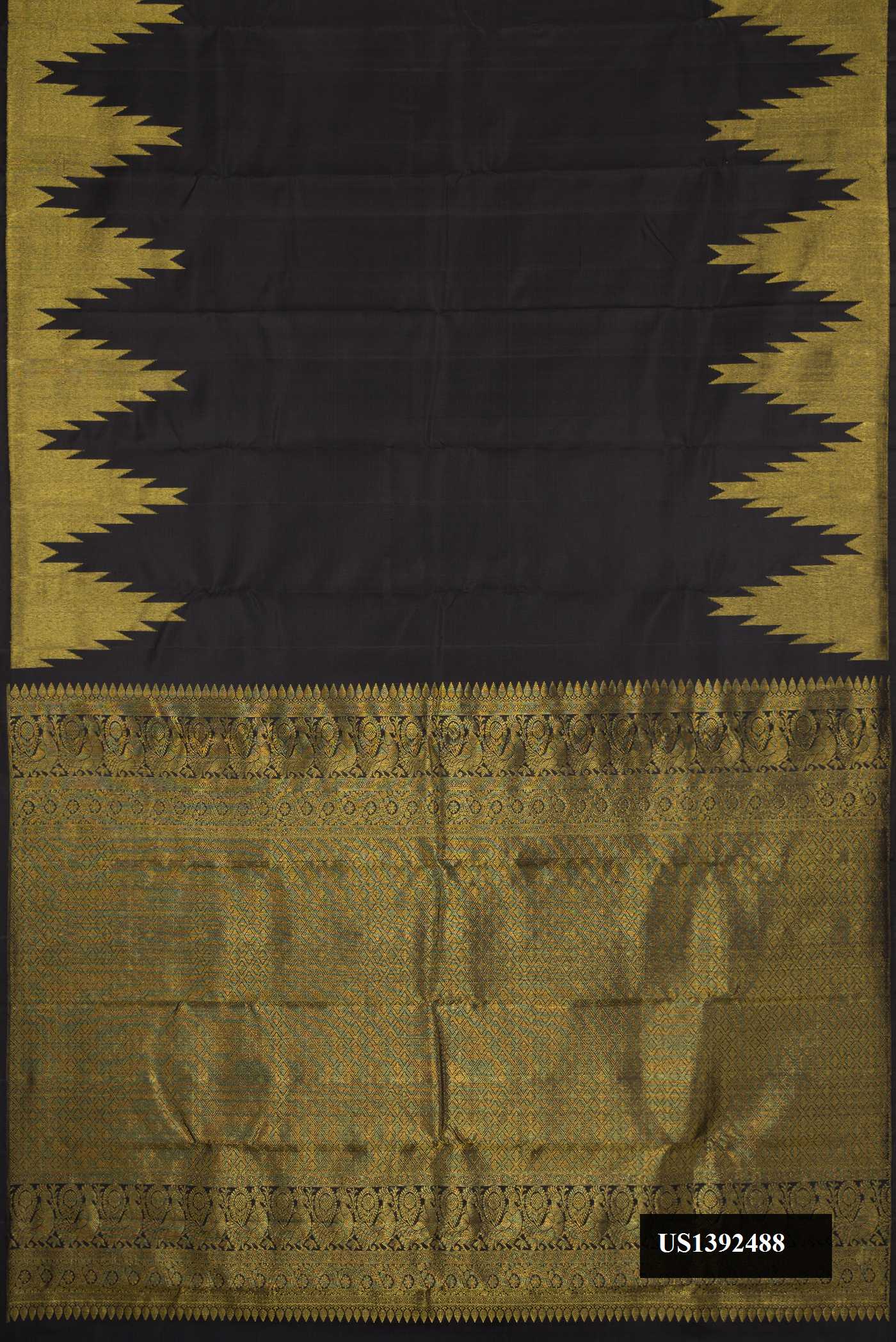 Black Dual Tone Kanchipuram Silk Saree
