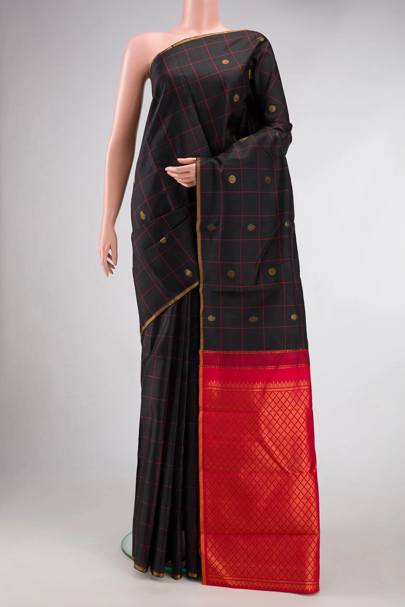 Black Kanchipuram Silk Saree