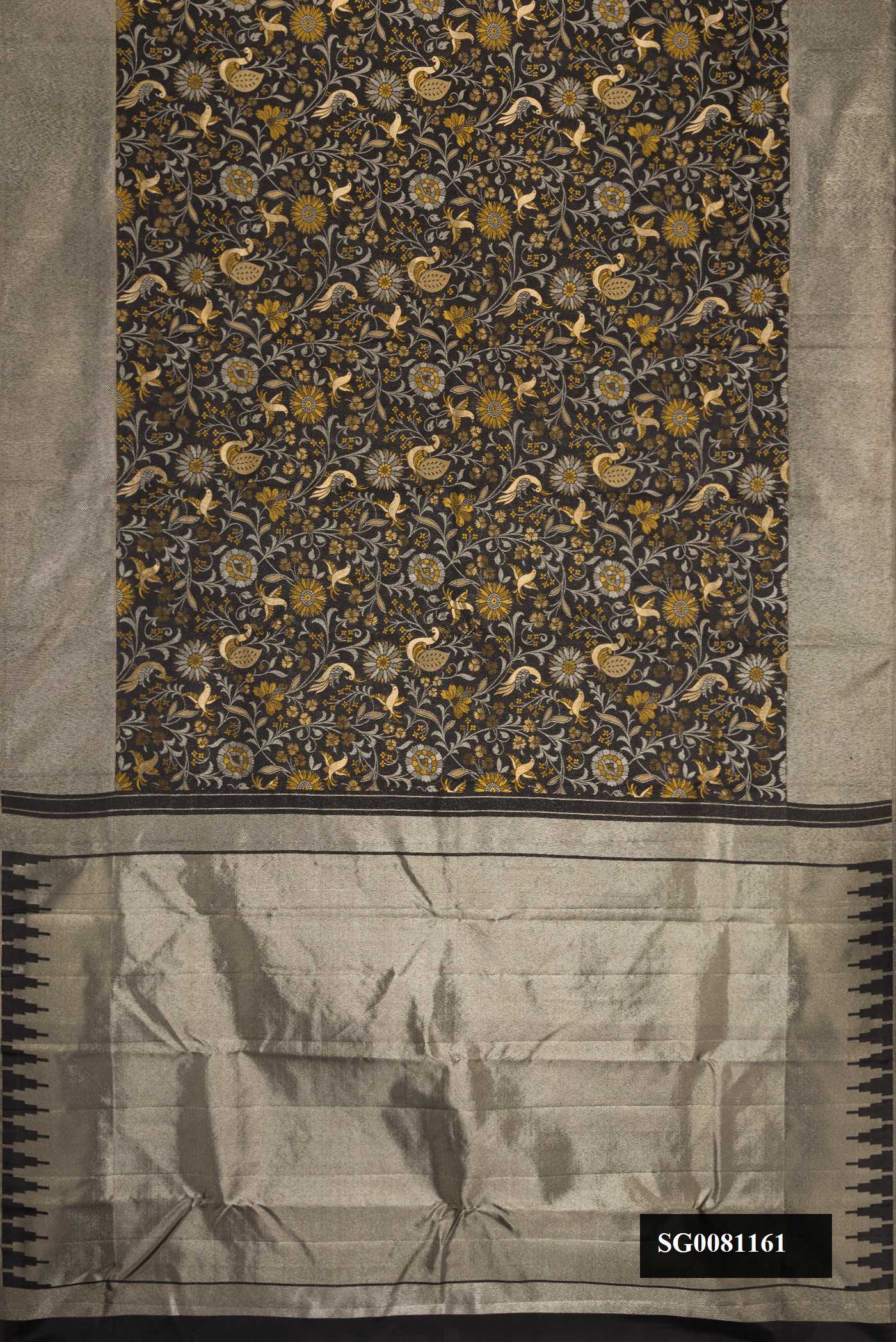 Black Dual Tone Kanchipuram Silk Saree