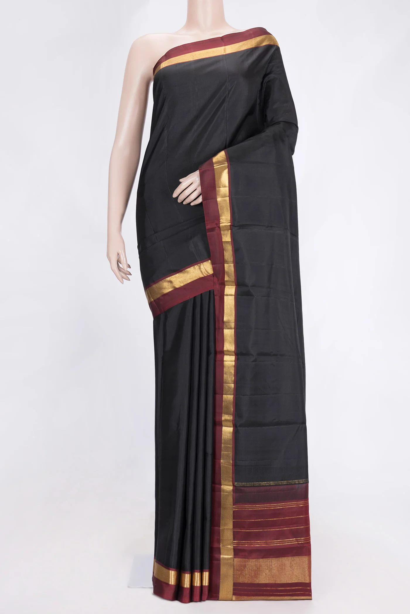 Black Dual Tone Kanjivaram Saree