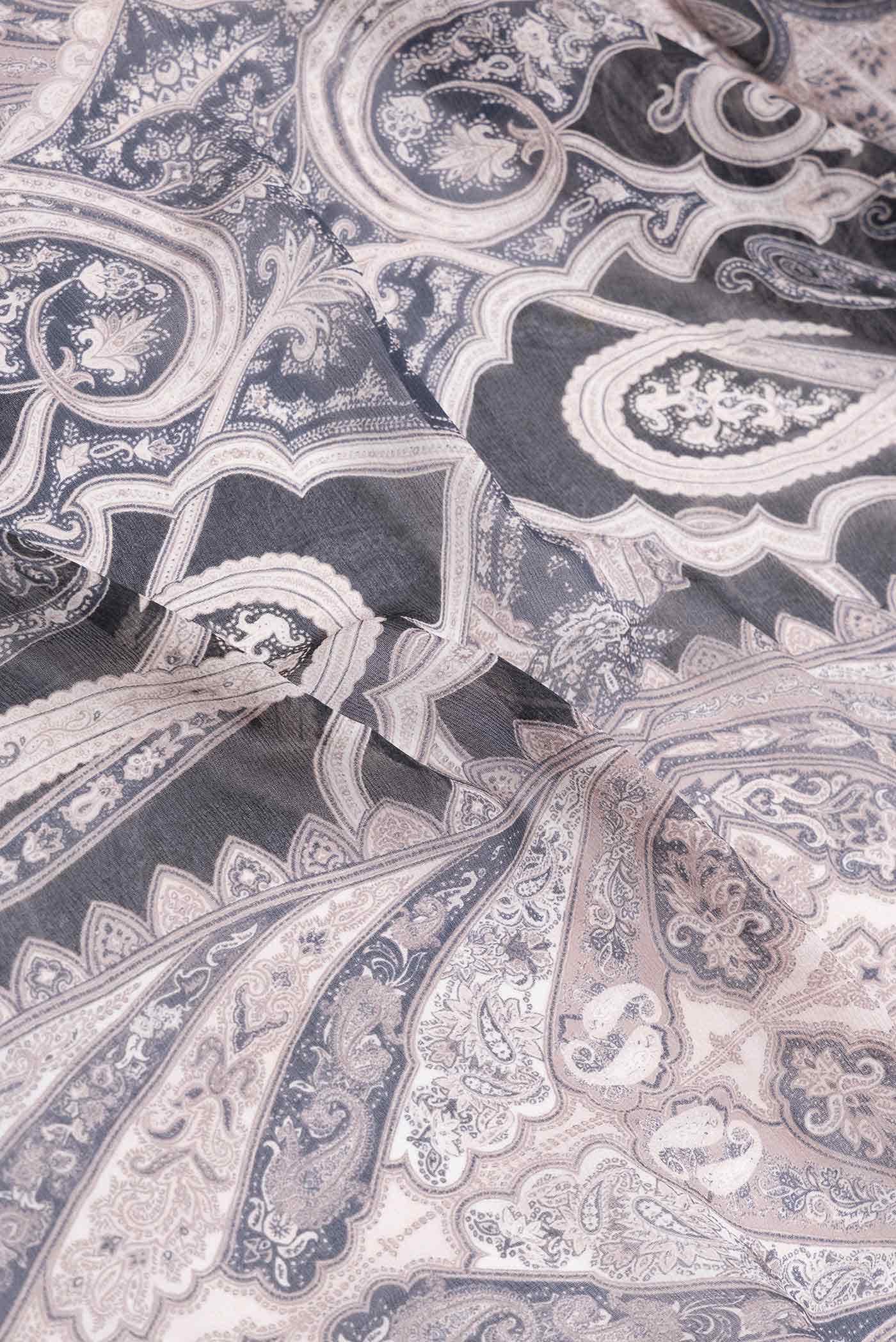 Black Dual Tone Mysore Chiffon Saree - Image 2
