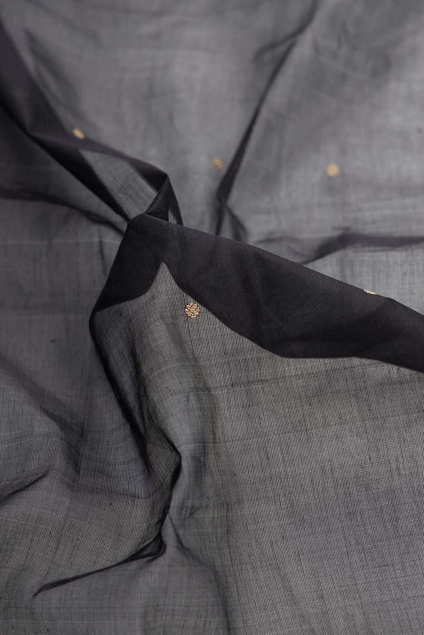 Black Dual Tone Silk Cotton Saree - Image 2
