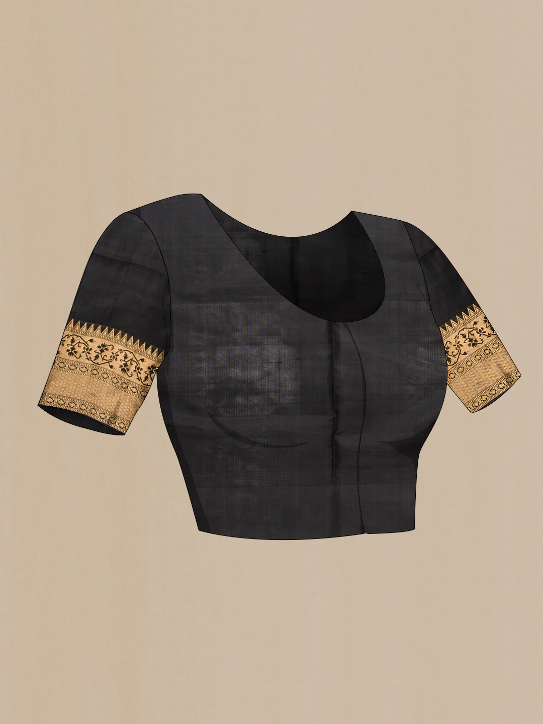Black Dual Tone Soft Silk Saree - Image 6