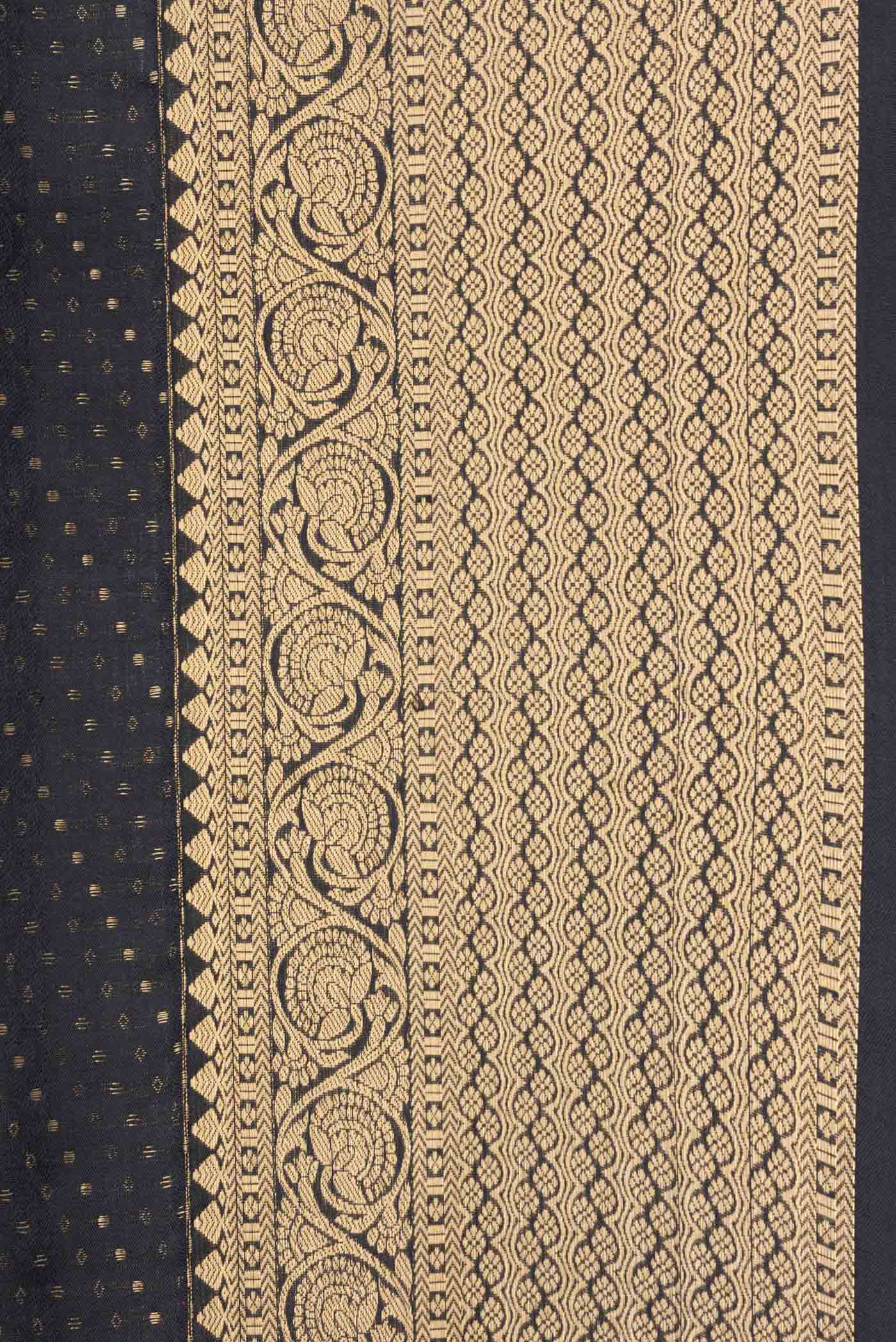 Black Dual Tone Soft Silk Saree - Image 3
