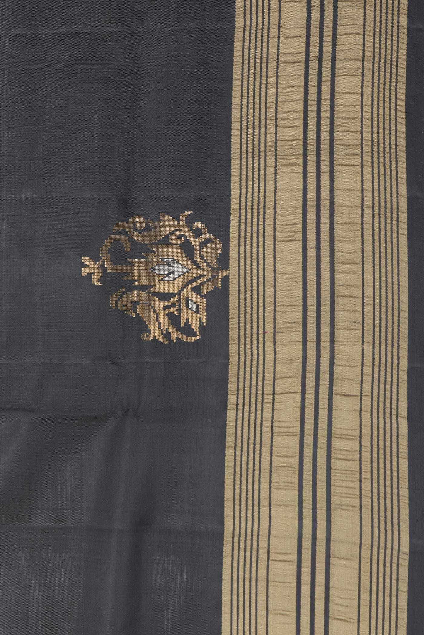 Black Dual Tone Soft Silk Saree - Image 3