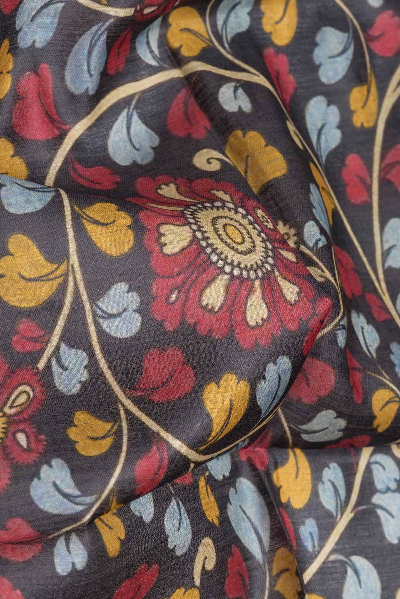 Black Dual Tone Tussar Saree - Image 2