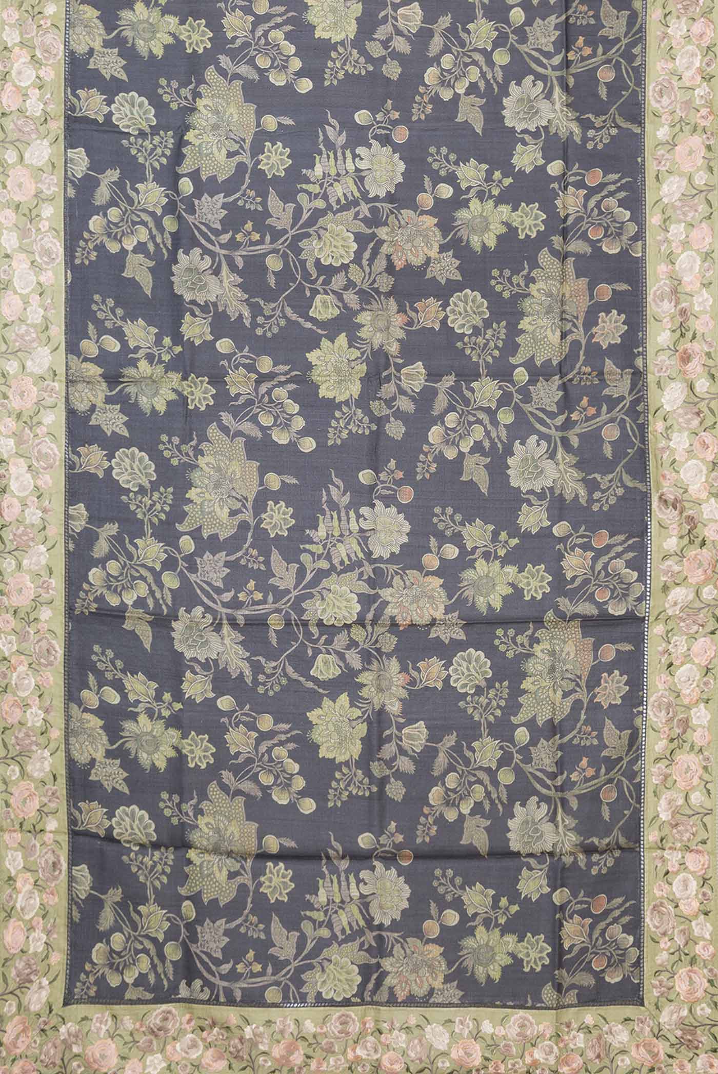 Black Dual Tone Tussar Saree - Image 6