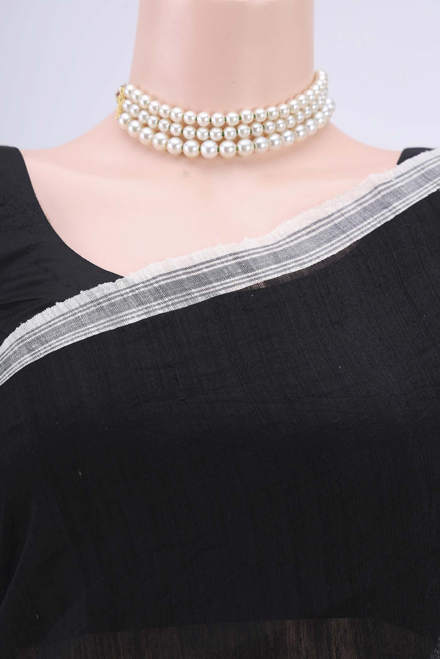 Black Tussar Silk Saree - Image 2