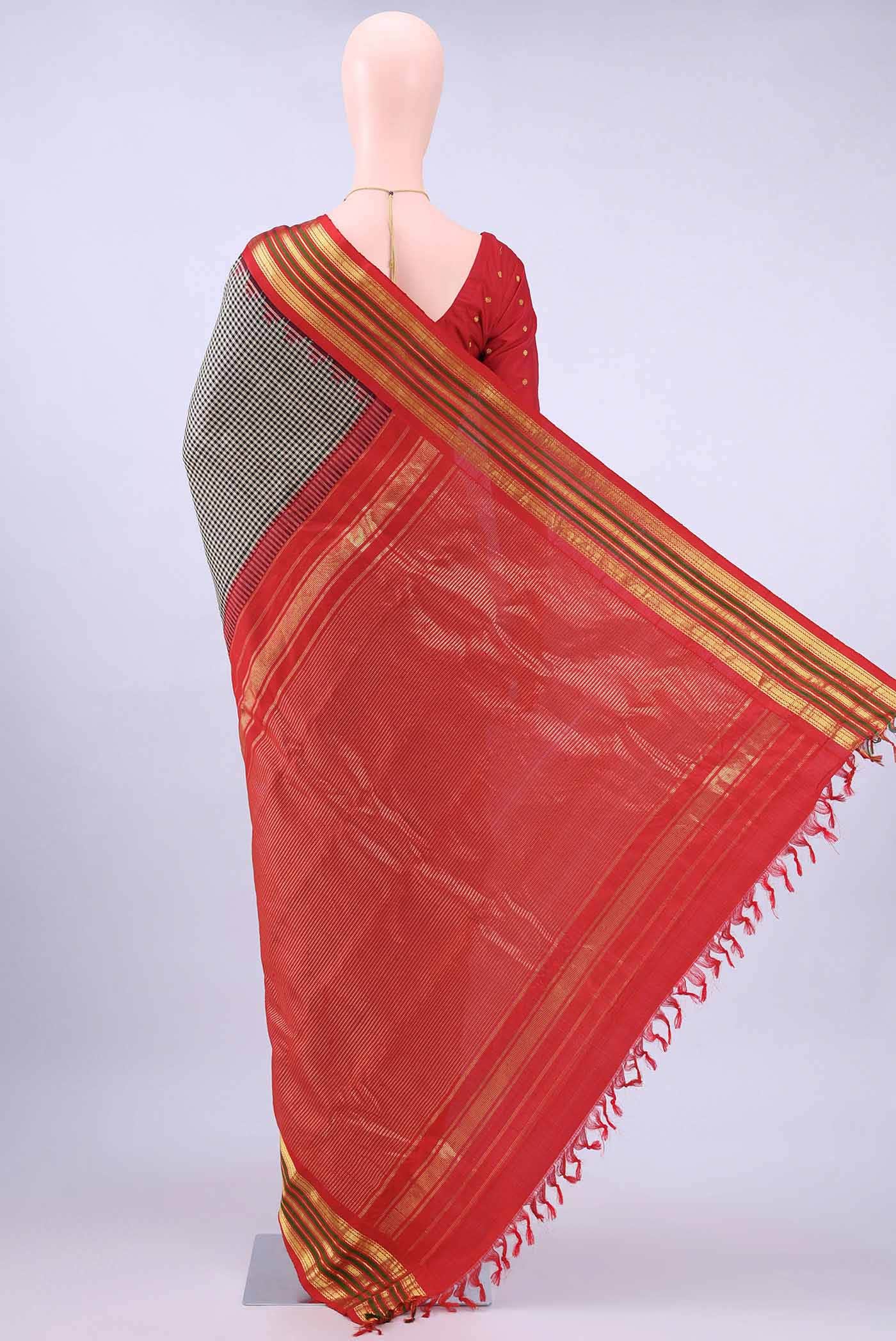 Multi Color Gadwal Silk Saree - Image 2