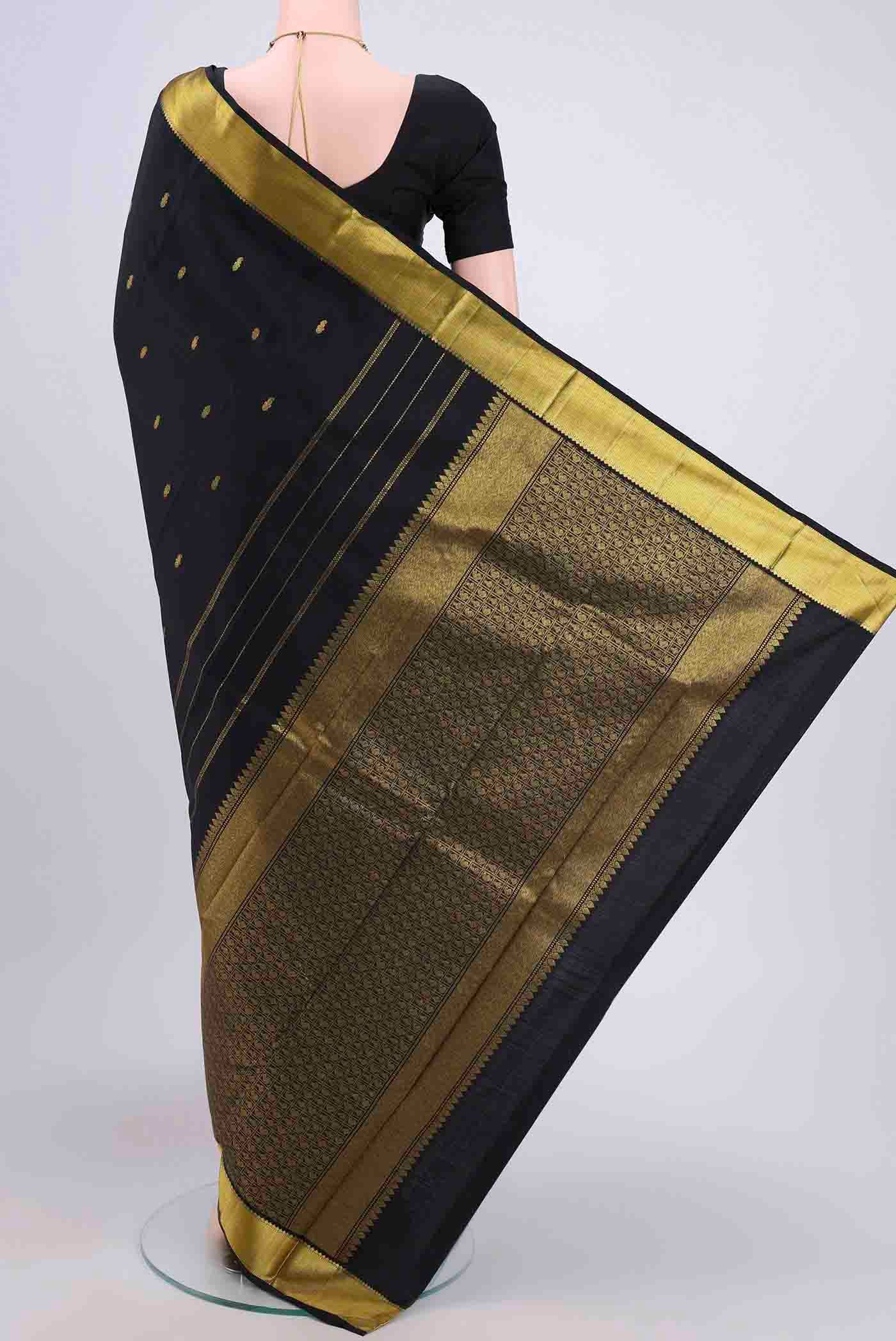 Black Kanchipuram Saree - Image 3