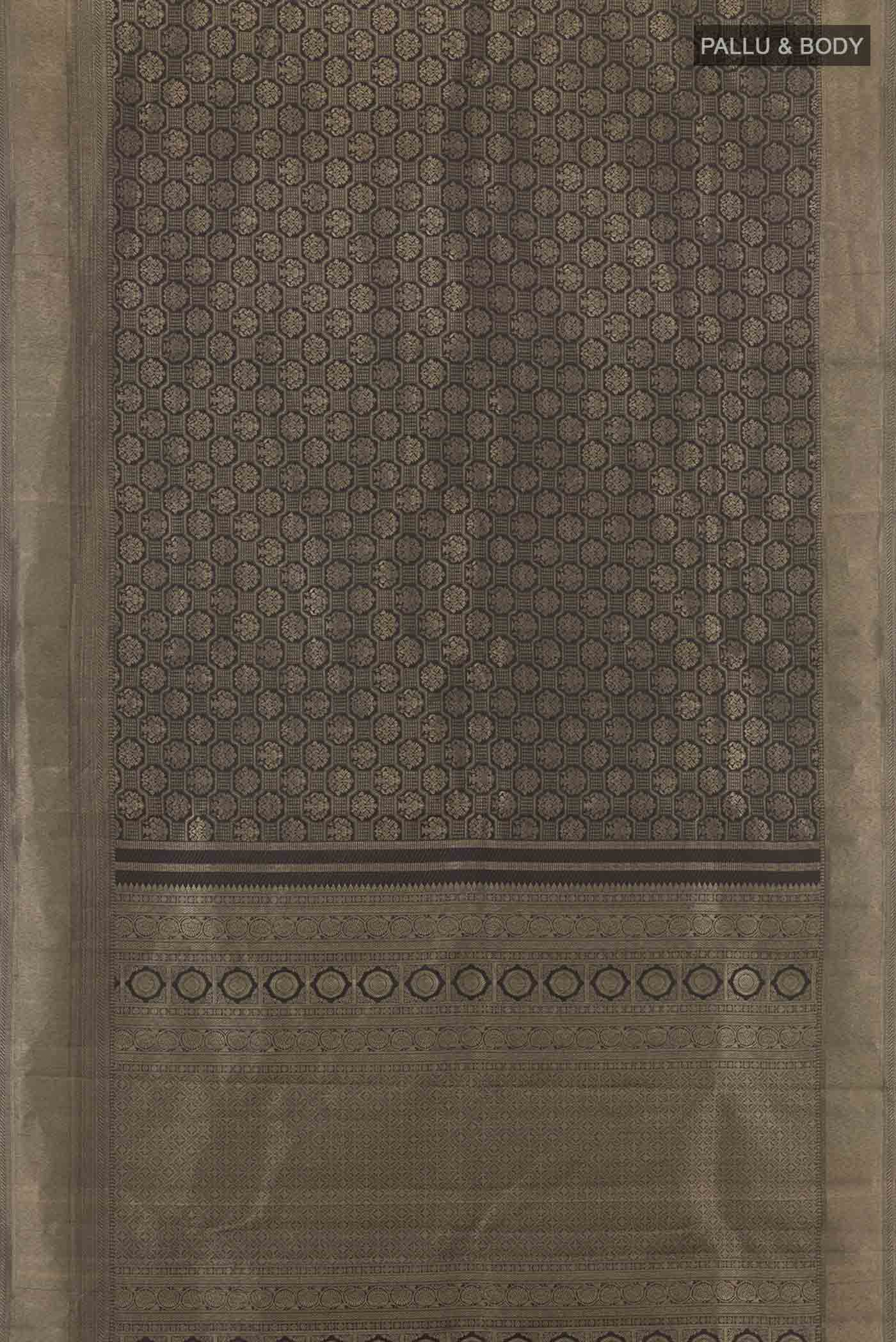 Black Kanchipuram Silk Saree - Image 4