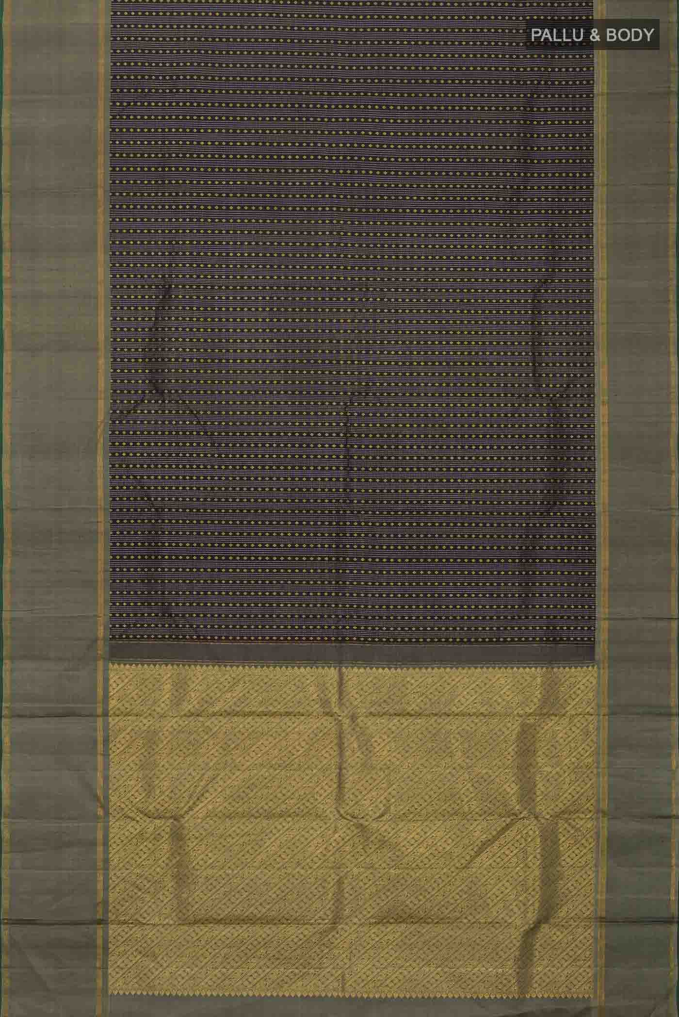 Black Kanchipuram Silk Saree - Image 6