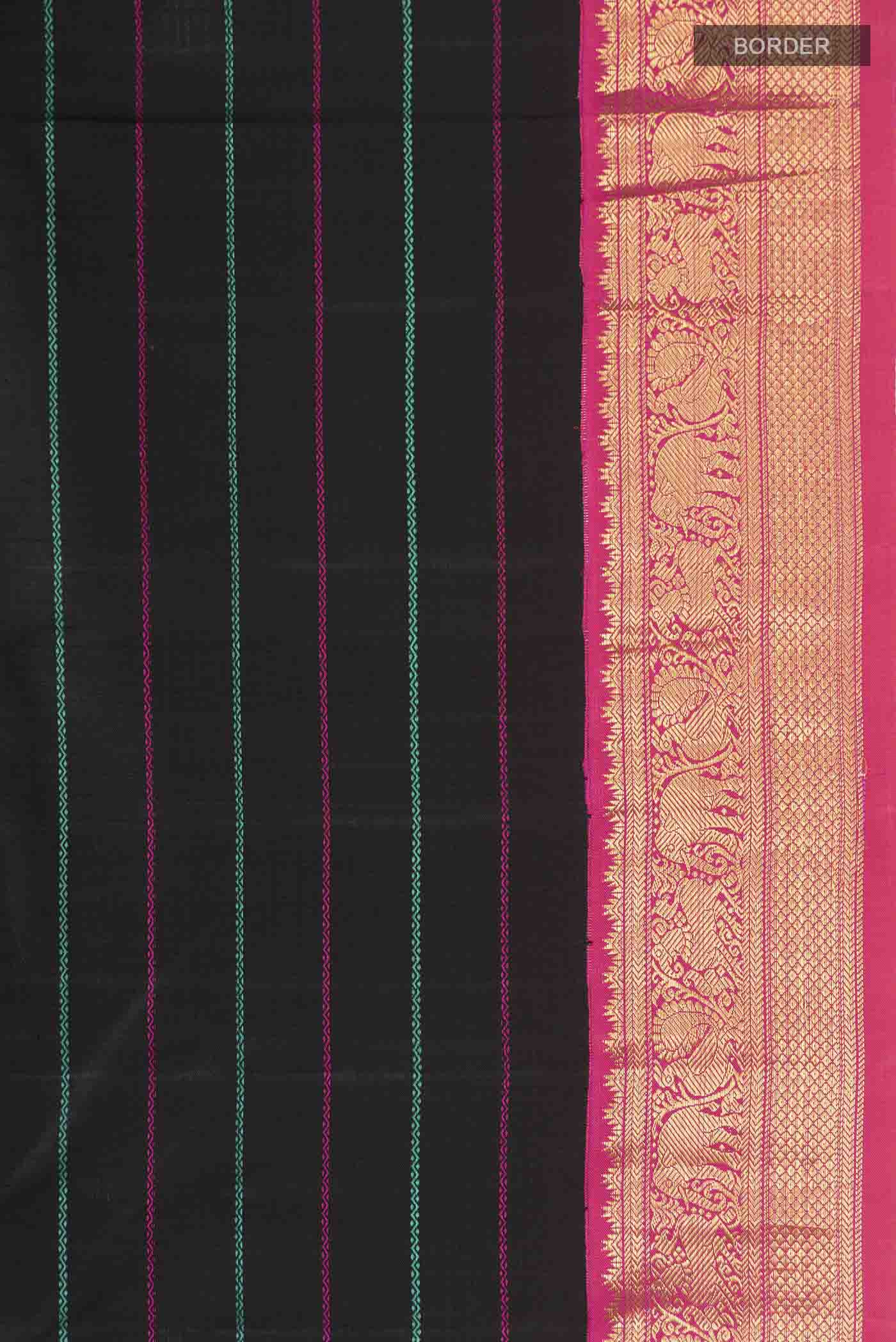 Black Kanjivaram Silk Saree - Image 3