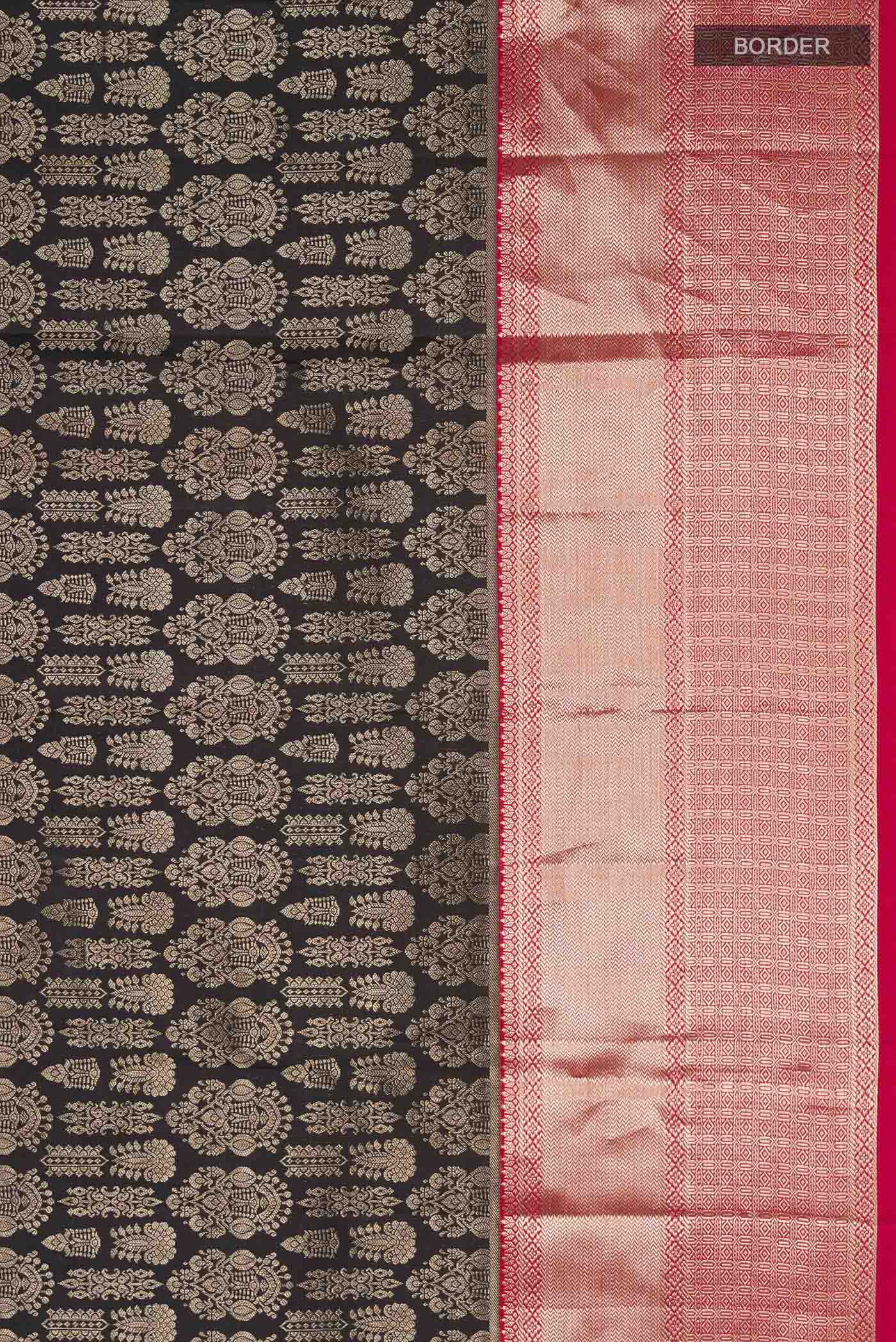 Black Kanchipuram Silk Saree - Image 3