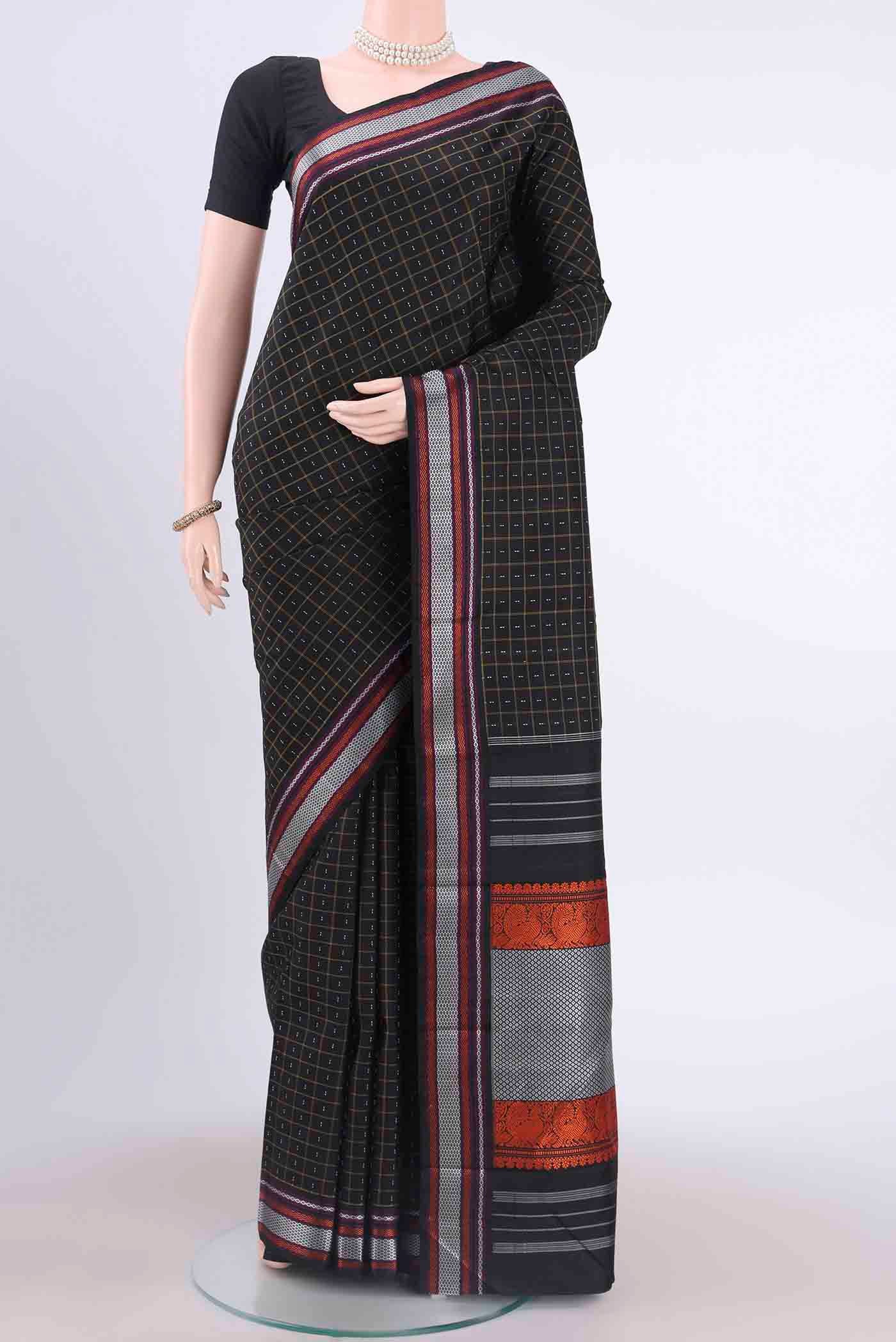 Black Kanchipuram Silk Saree